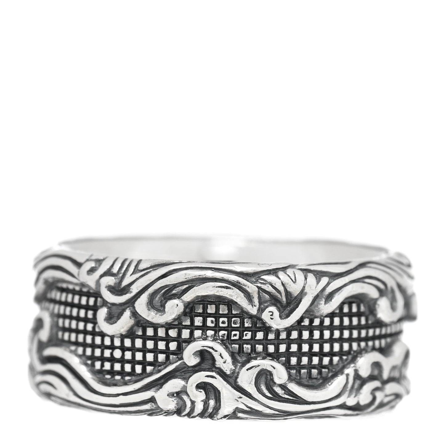 Sterling Silver Waves Band Ring 60 9