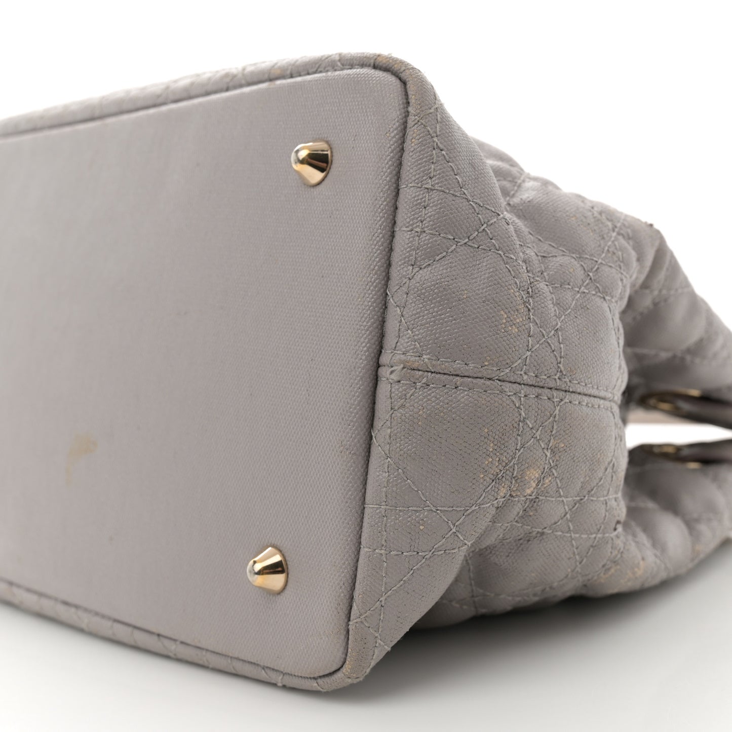 Coated Canvas Cannage Small Panarea Tote Grey