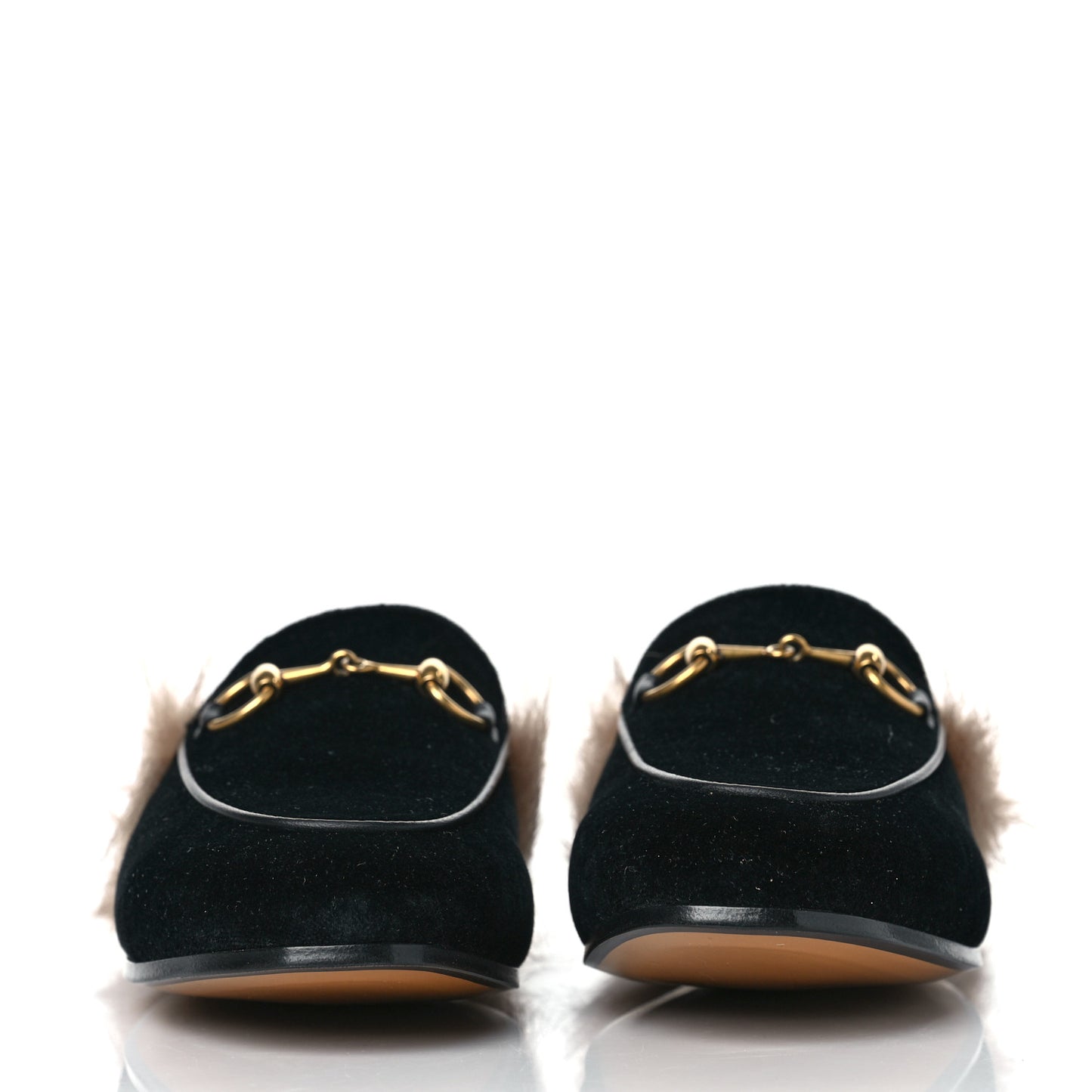 Velvet Fur Womens Princetown Slippers 35.5 Black