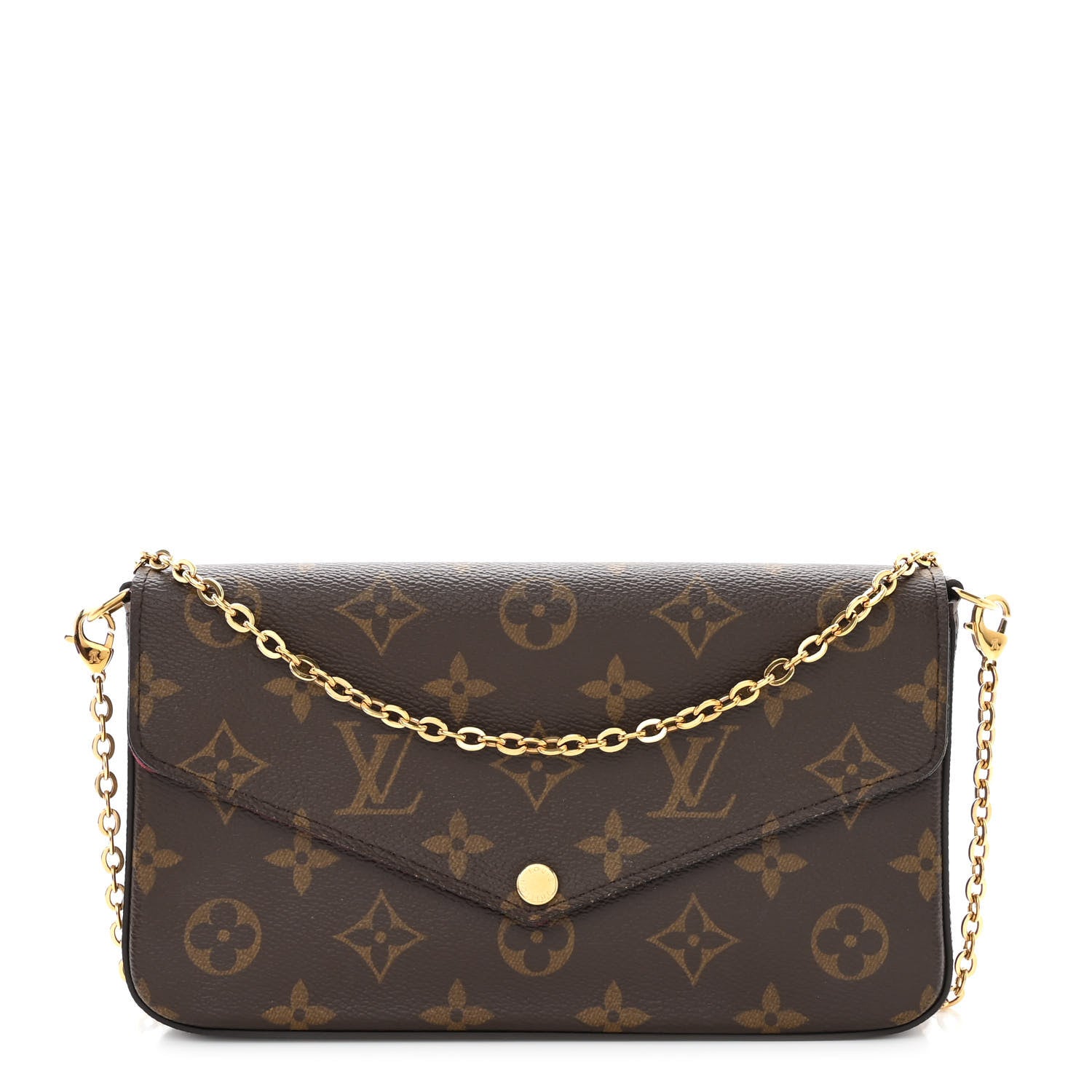 Louis Vuitton Monogram Pochette Felicie Chain Wallet Fuchsia 3 of 13