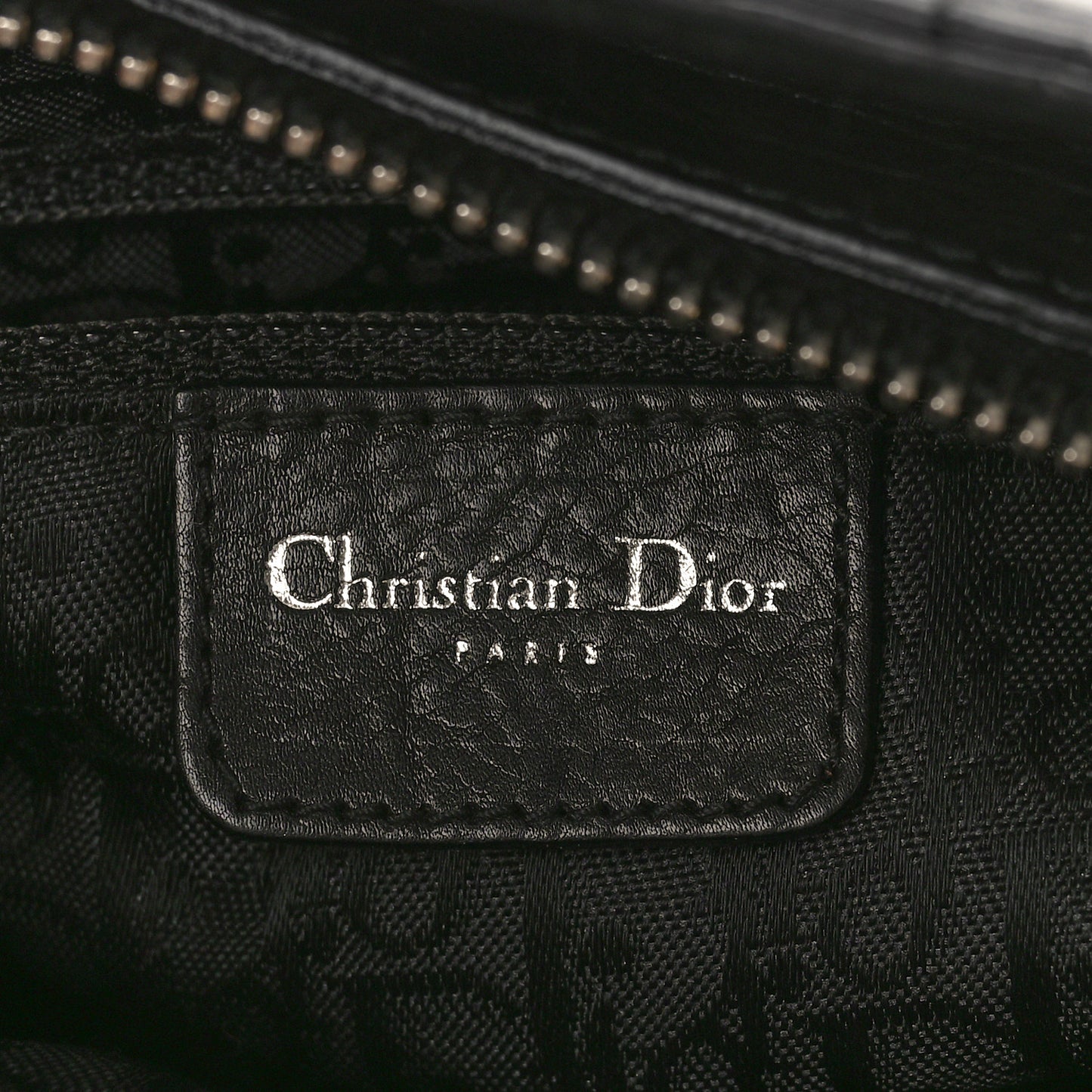 CHRISTIAN DIOR Calfskin Cannage Stitched Small East West Lady Dior Black
