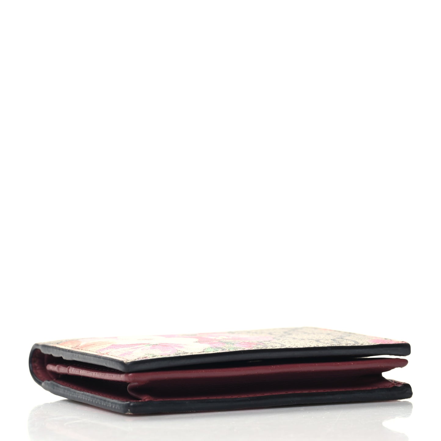 GG Supreme Monogram Blooms Card Case Beige Multicolor Dry Rose