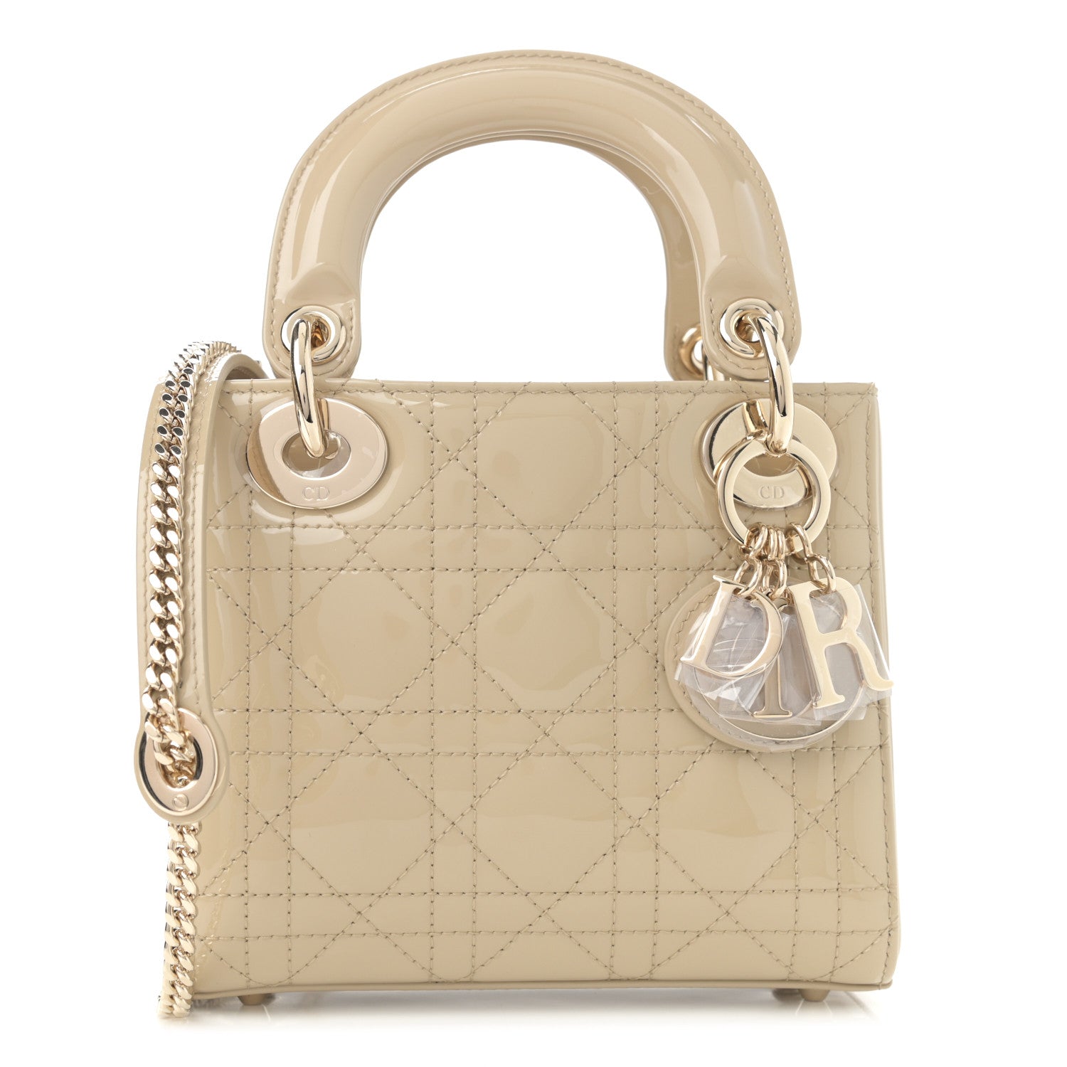 Christian Dior Patent Cannage Mini Lady Dior Beige 1040623