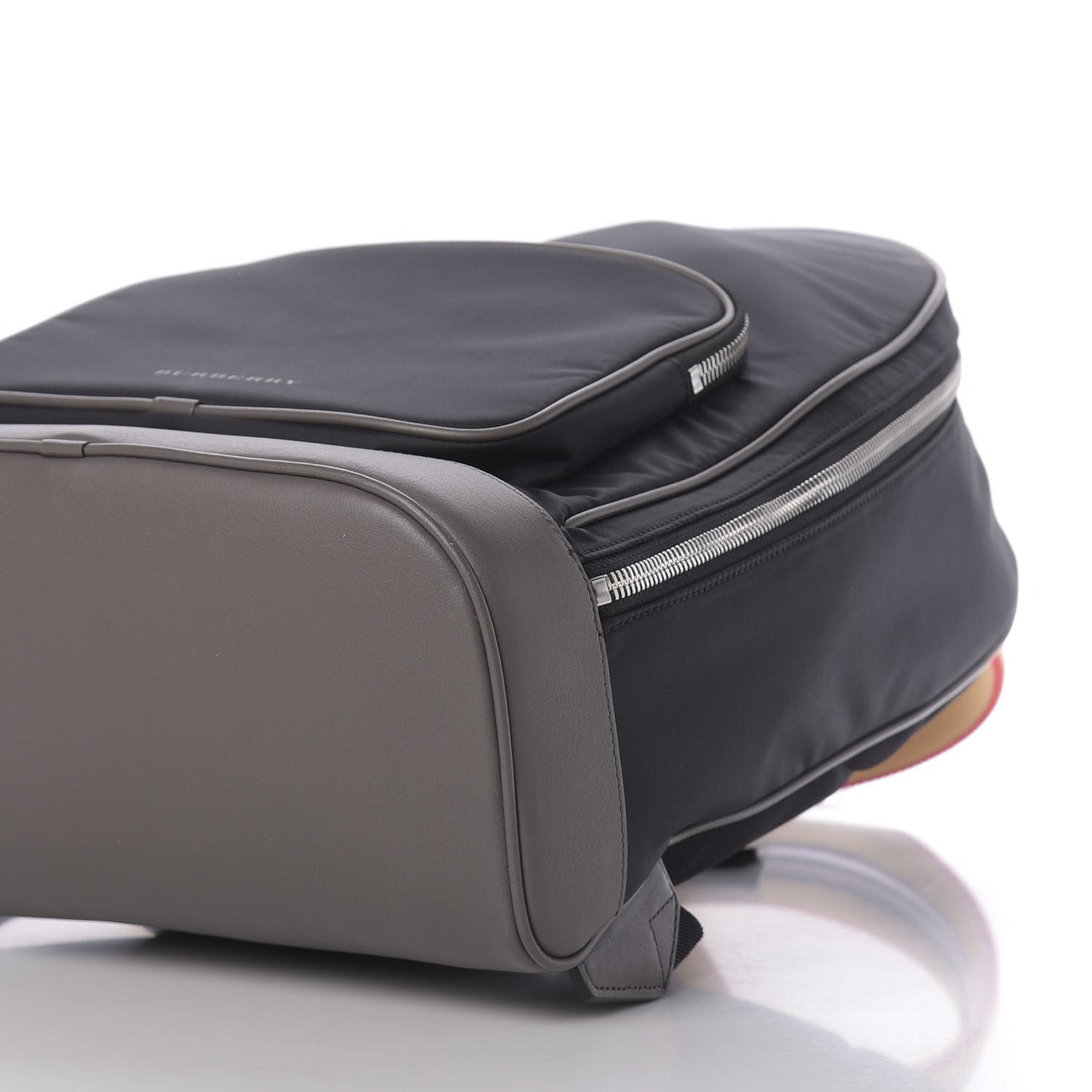 Nylon Calfskin Icon Stripe Backpack Black