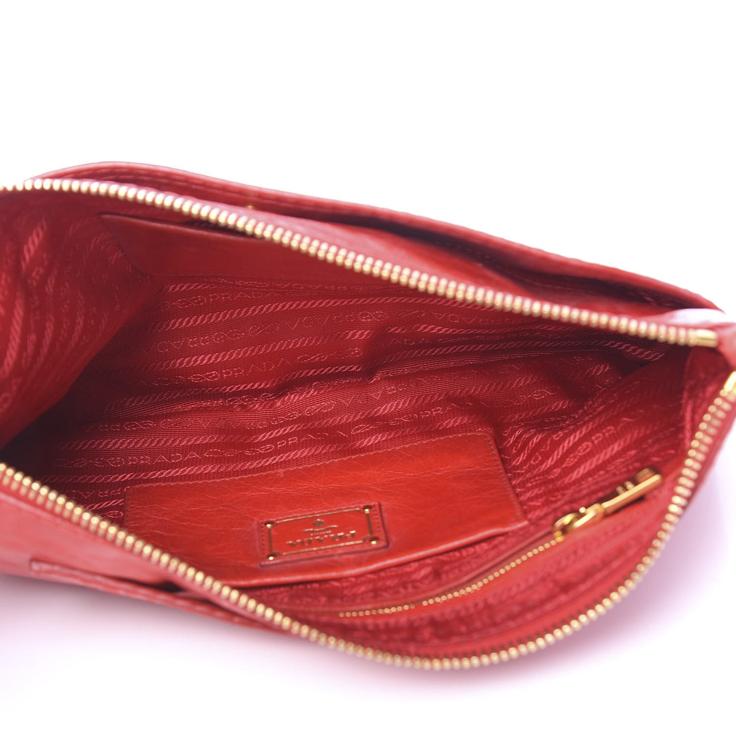 Vitello Shine Clutch Red
