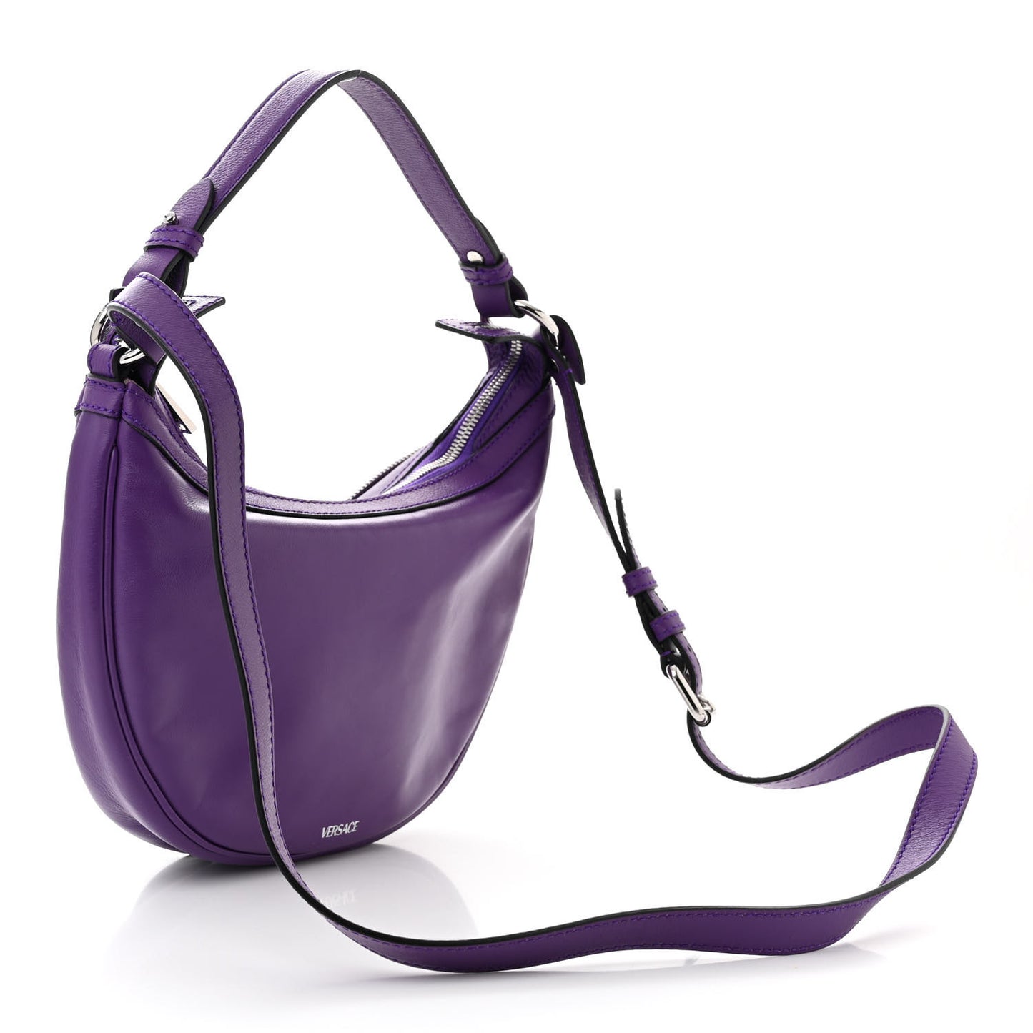 Calfskin Small Repeat Zip Hobo Purple