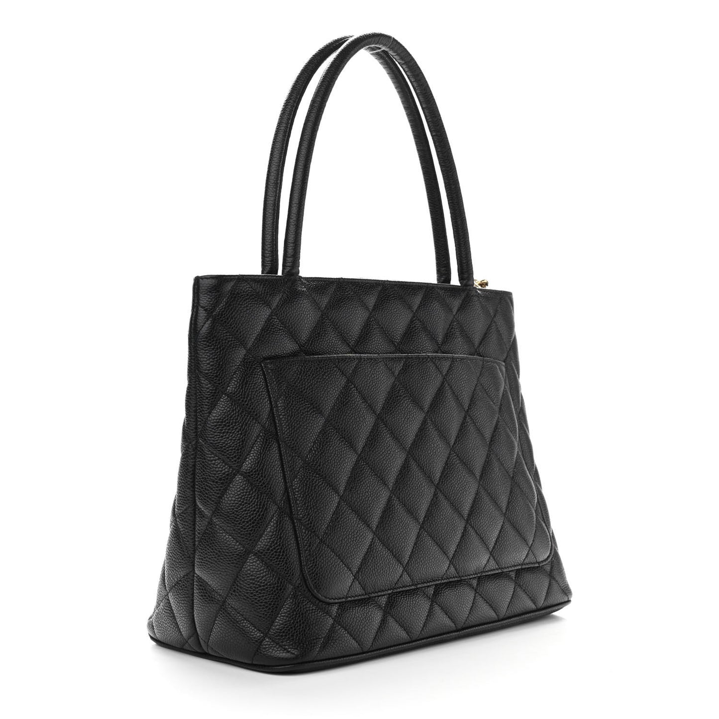Caviar Quilted Medallion Tote Black