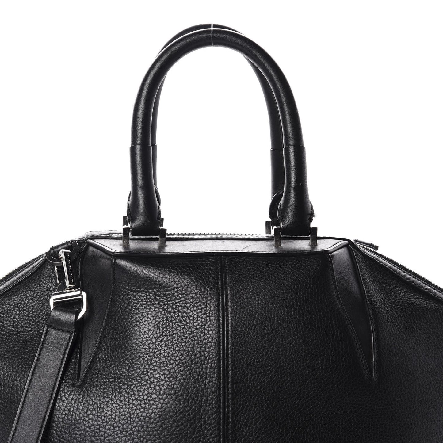 Pebbled Calfskin Small Emile Black Silver Hardware