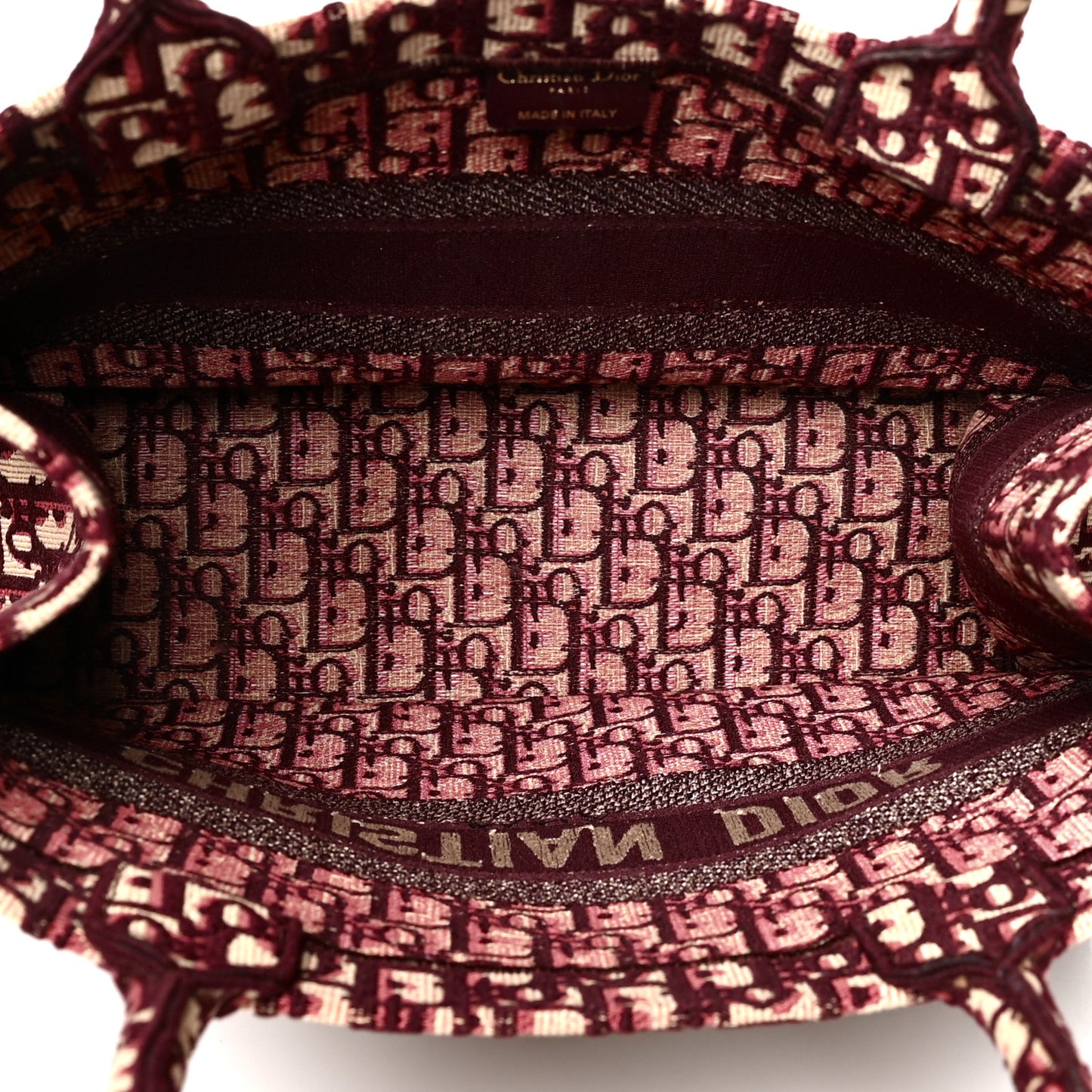 Oblique Medium Book Tote Burgundy Multicolor