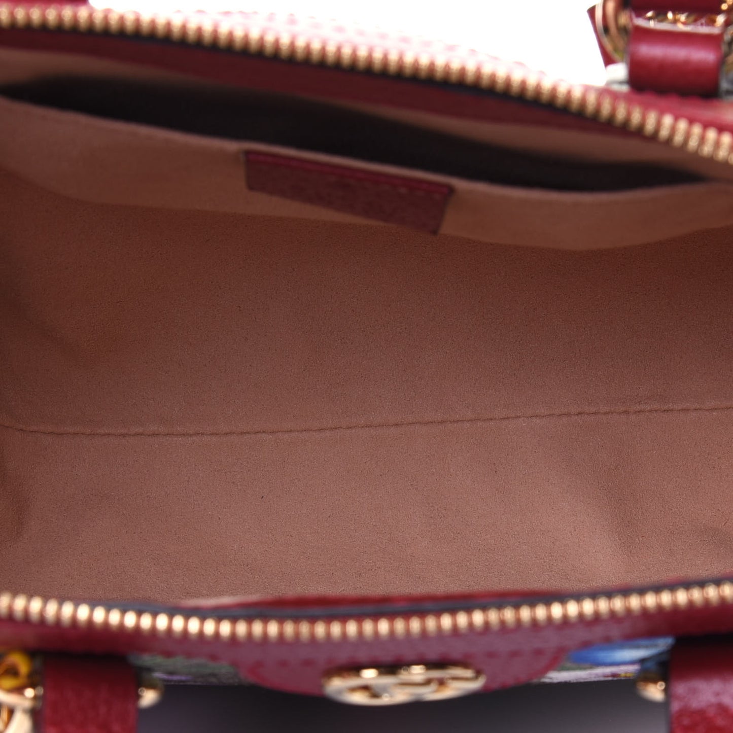 GG Supreme Monogram Flora Web Small Ophidia Tote Bag Red