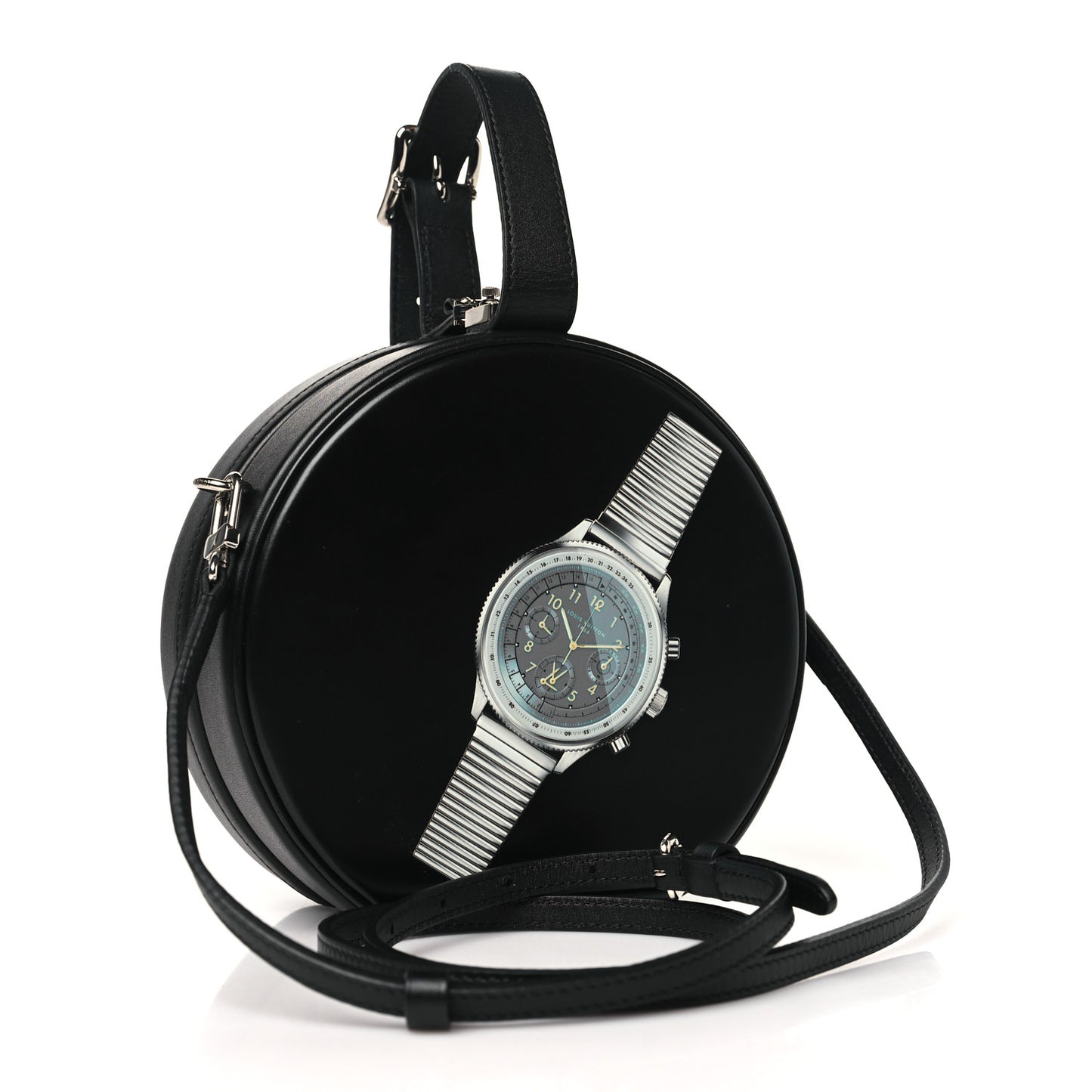 Calfskin Vintage Stickers Petite Boite Chapeau Black