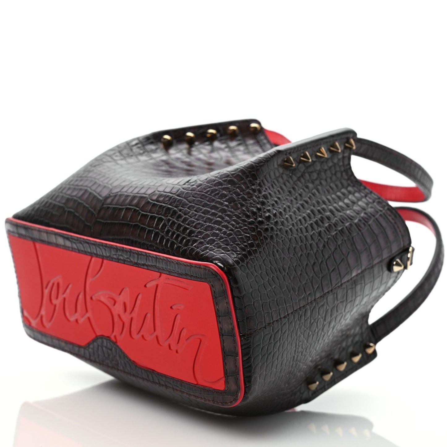 Patent Embossed Spiked Mini Cabarock Shopper Tote
