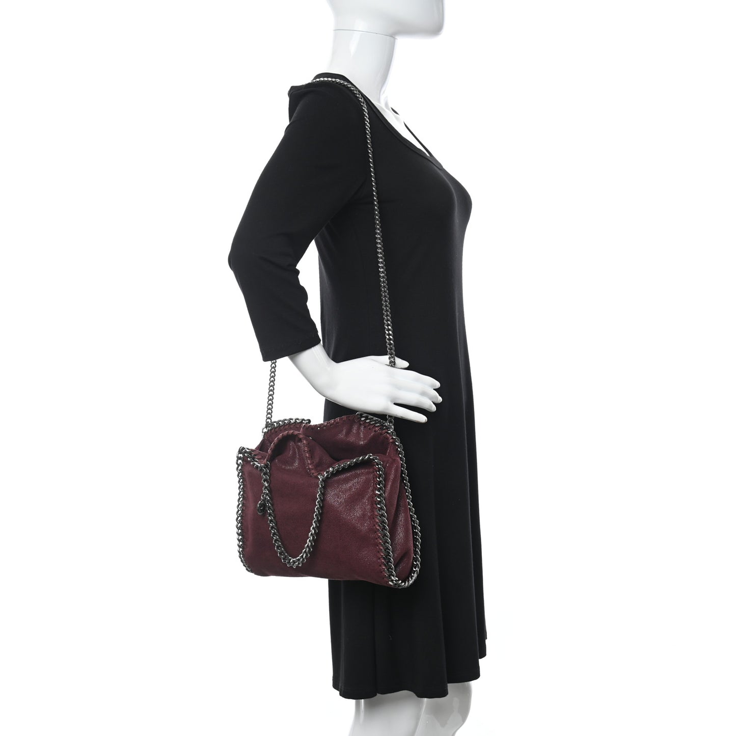 Shaggy Deer Falabella Fold Over Tote Ruby
