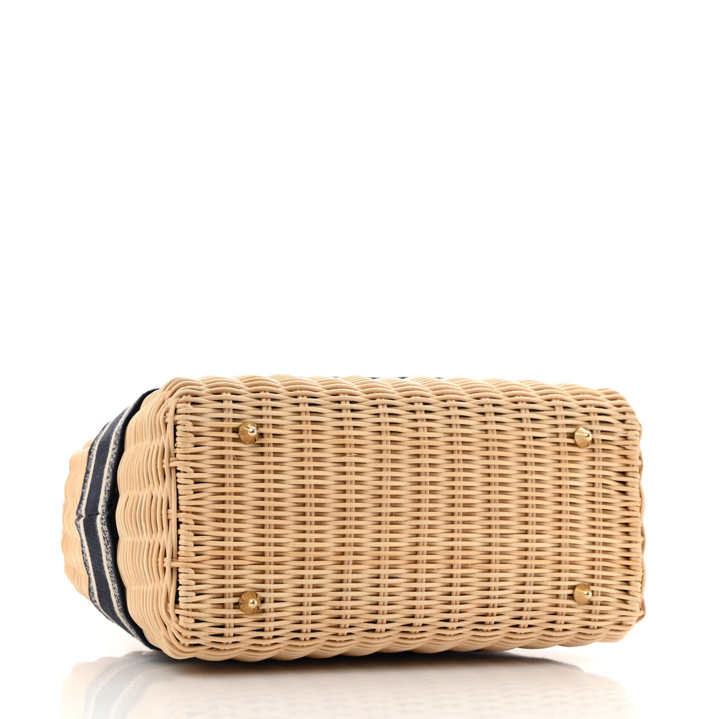 Wicker Oblique Medium Lady Dior Bag Blue