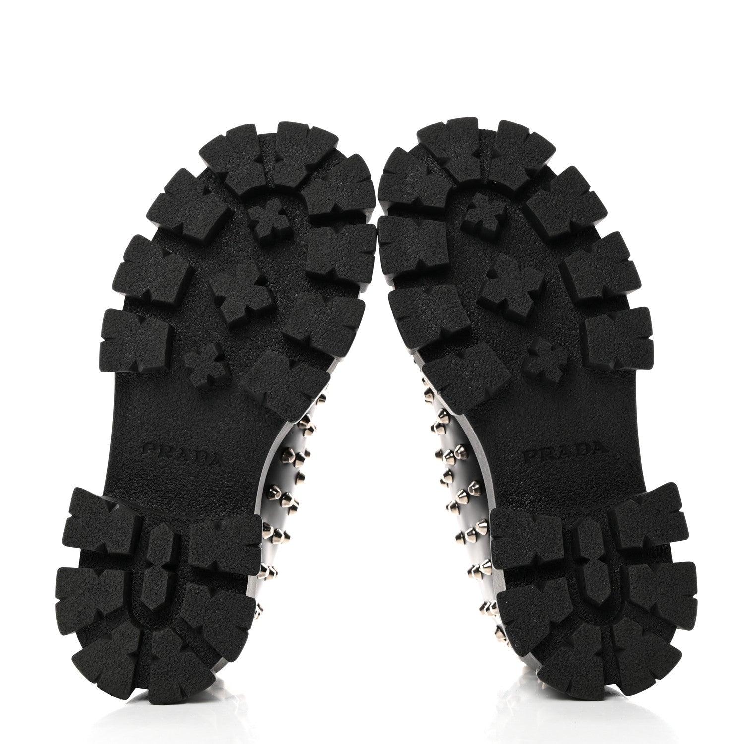 Prada Spazzolato Rois Studded Lace Up Monolith 55mm Derby Loafers 36.5 Black 5 of 9