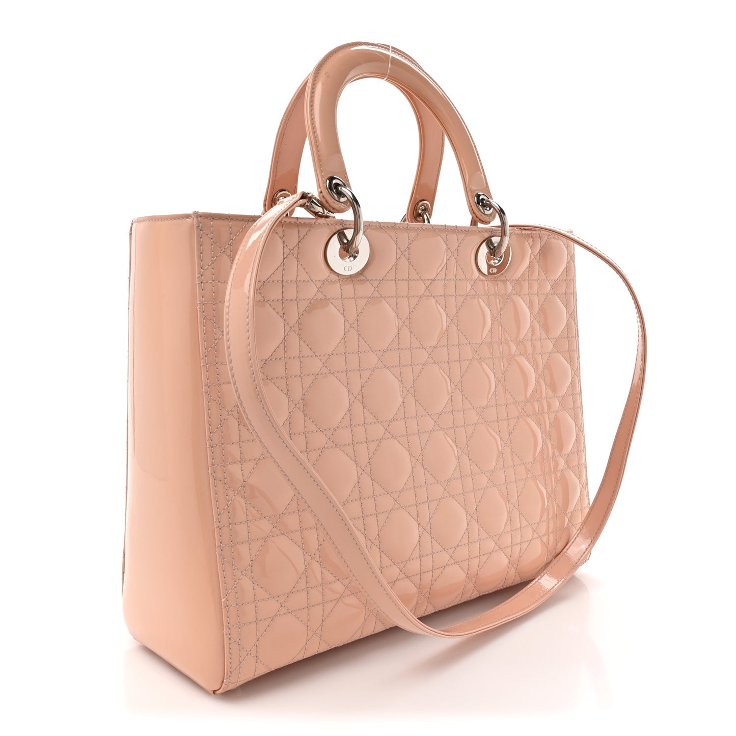 Patent Cannage Large Lady Dior Light Pink