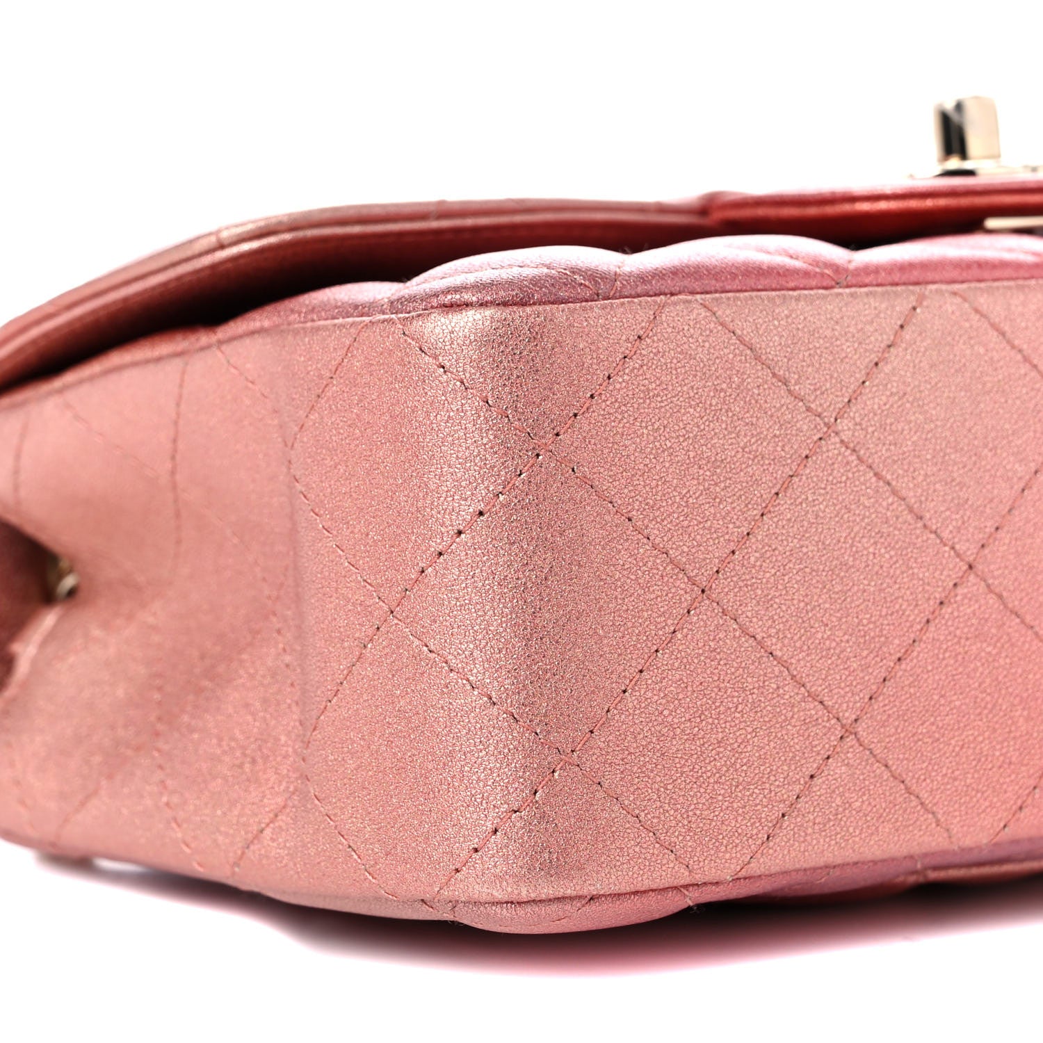 Chanel Metallic Lambskin Quilted Ombre Mini Rectangular Flap Pink 8 of 10