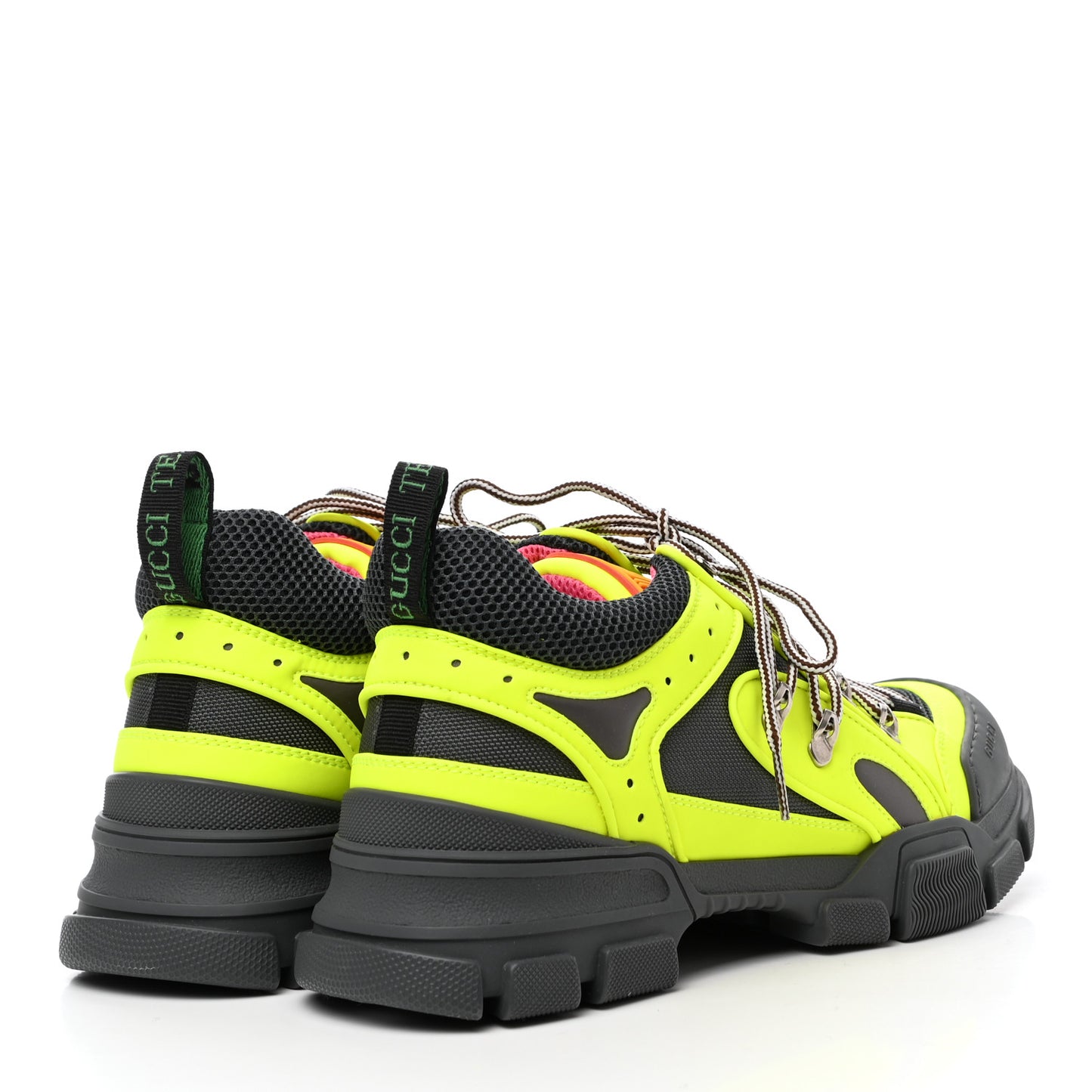 X SEGA Mesh Technical Canvas Calfskin Reflective Mens Flashtrek Sneakers 9 Neon Yellow Lotus