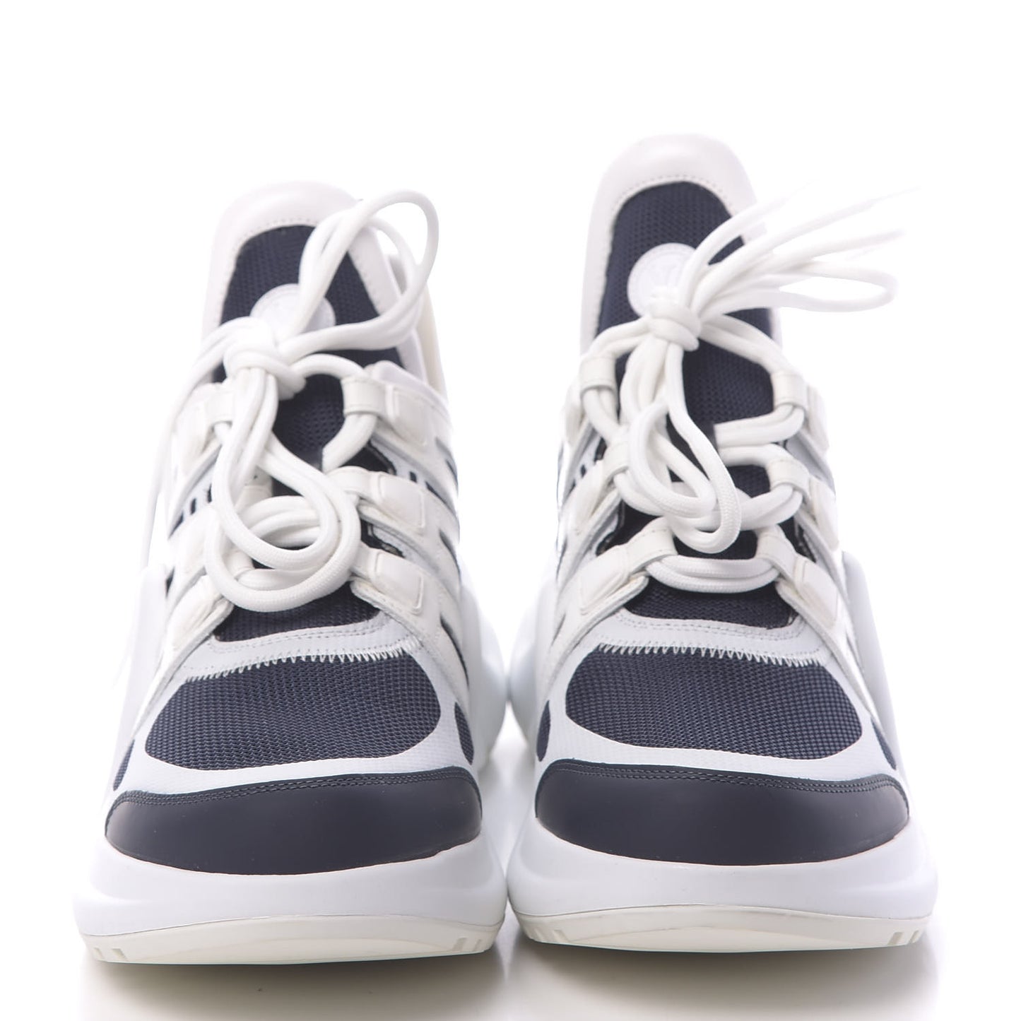 Calfskin Technical Nylon LV Archlight Sneakers 39 Marine