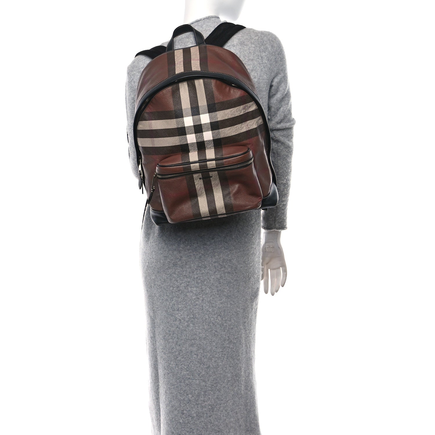 Burberry E-Canvas Check Jett Backpack Dark Birch Brown 2 of 13
