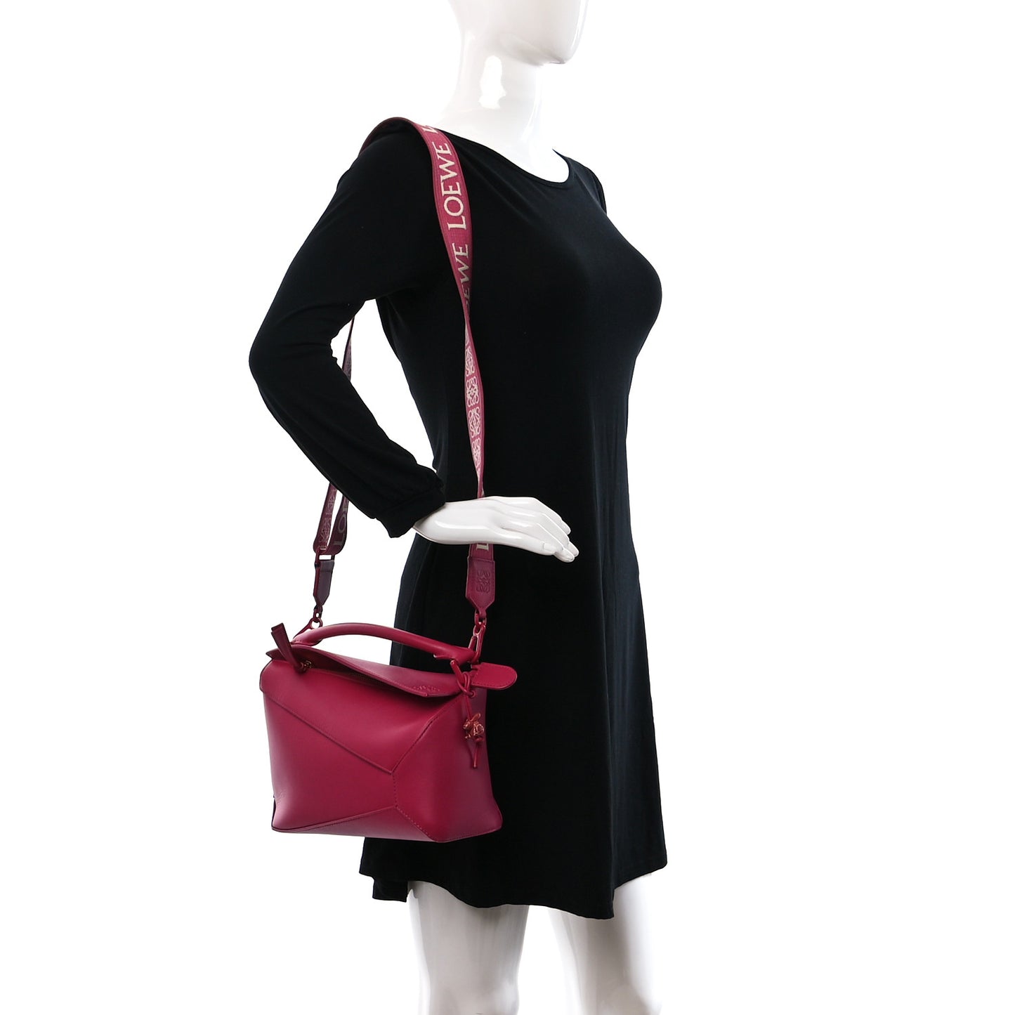 Satin Calfskin Monochrome Small Puzzle Edge Bag Ruby Red Glaze