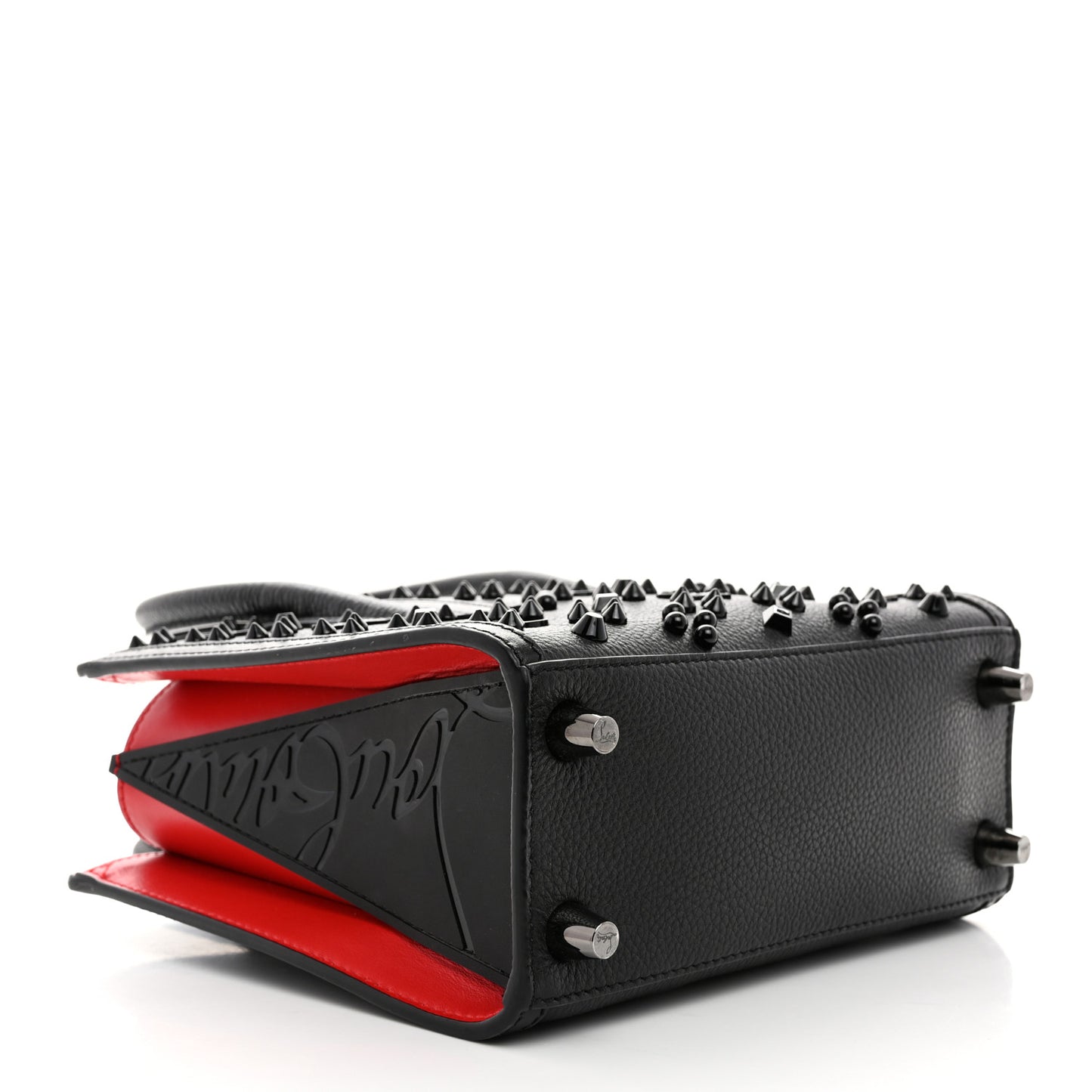 Calfskin Spikes Loubinthesky Mini Paloma Black