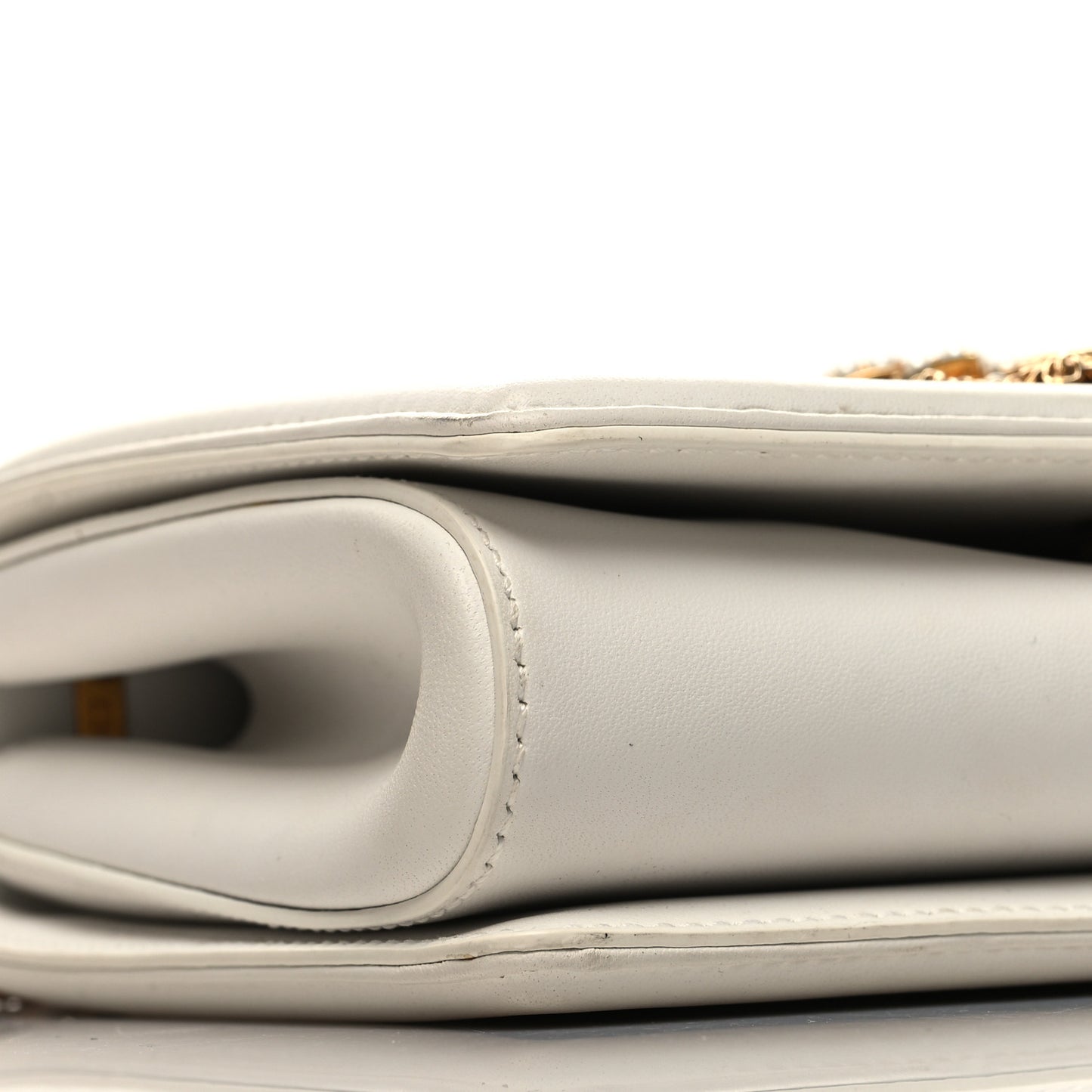 DOLCE & GABBANA Calfskin Medium Devotion Crossbody Bag White