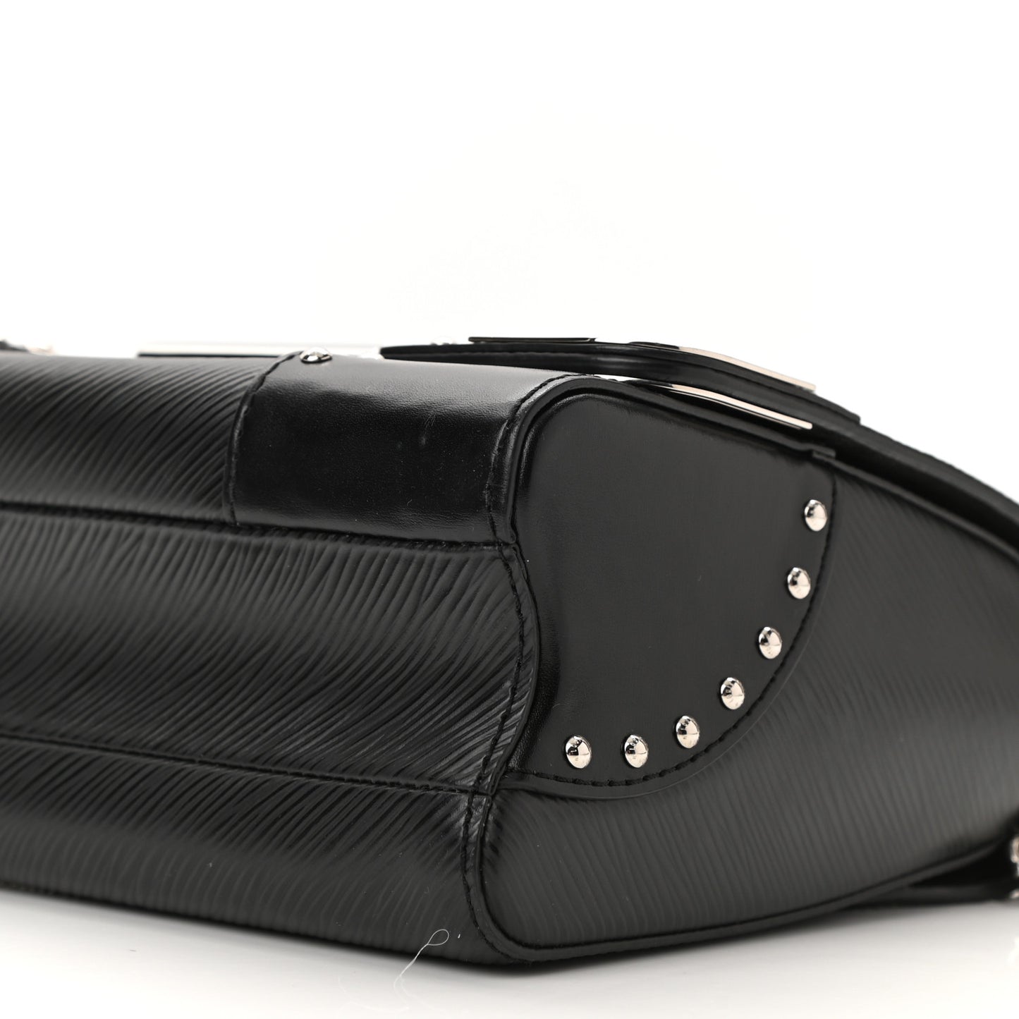 Epi Studded Mirror Twist Shoulder Bag MM Black