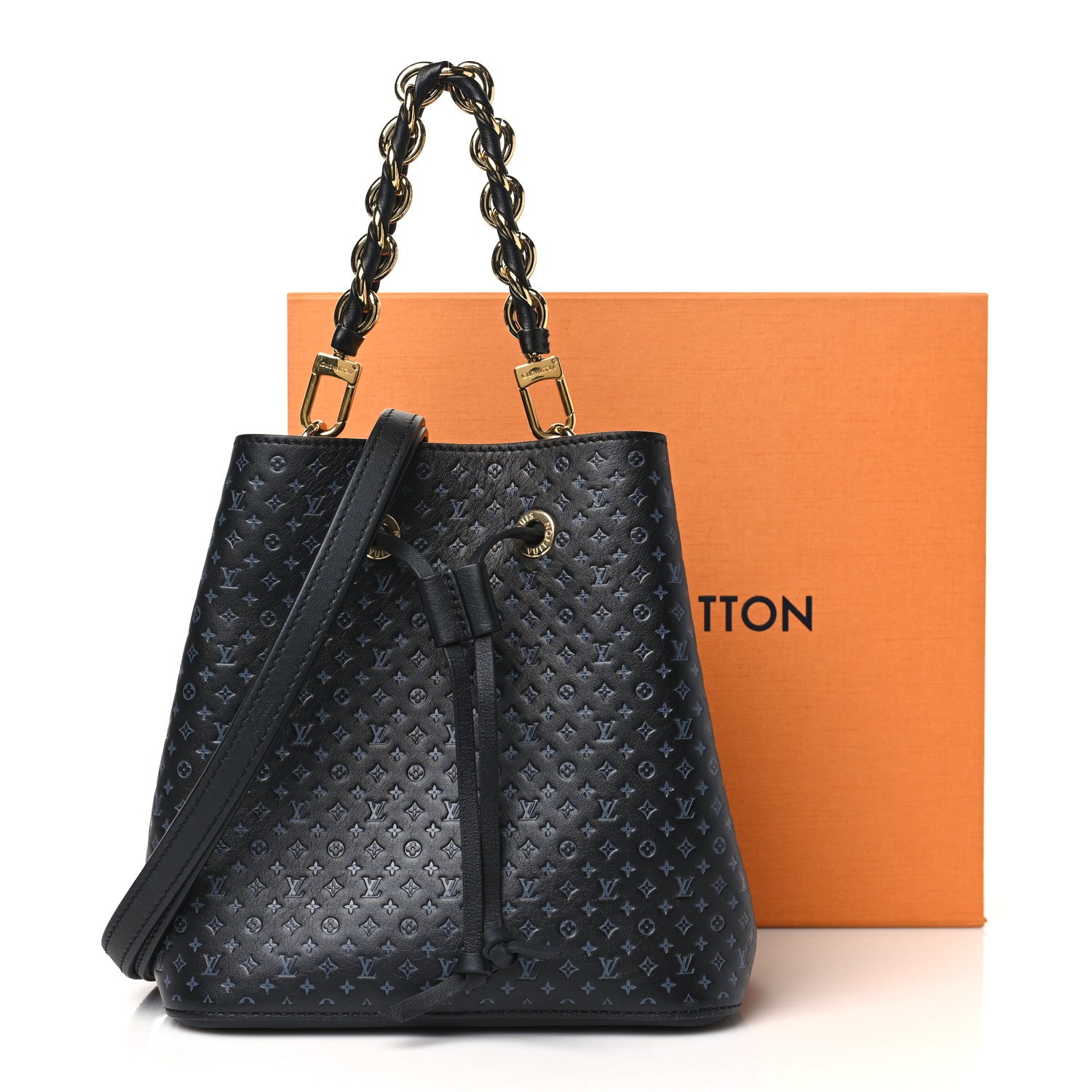 Louis Vuitton Calfskin Nanogram Embossed Neonoe BB Black 11 of 11