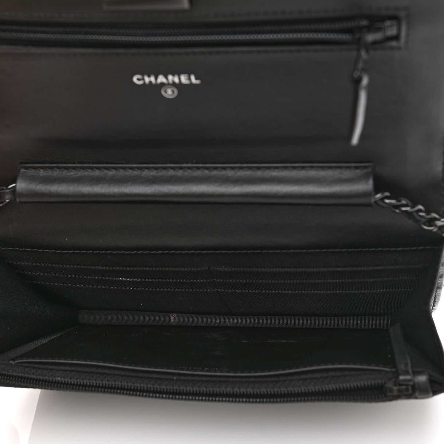 Aged Calfskin Chevron Quilted Reissue Wallet On Chain WOC So Black