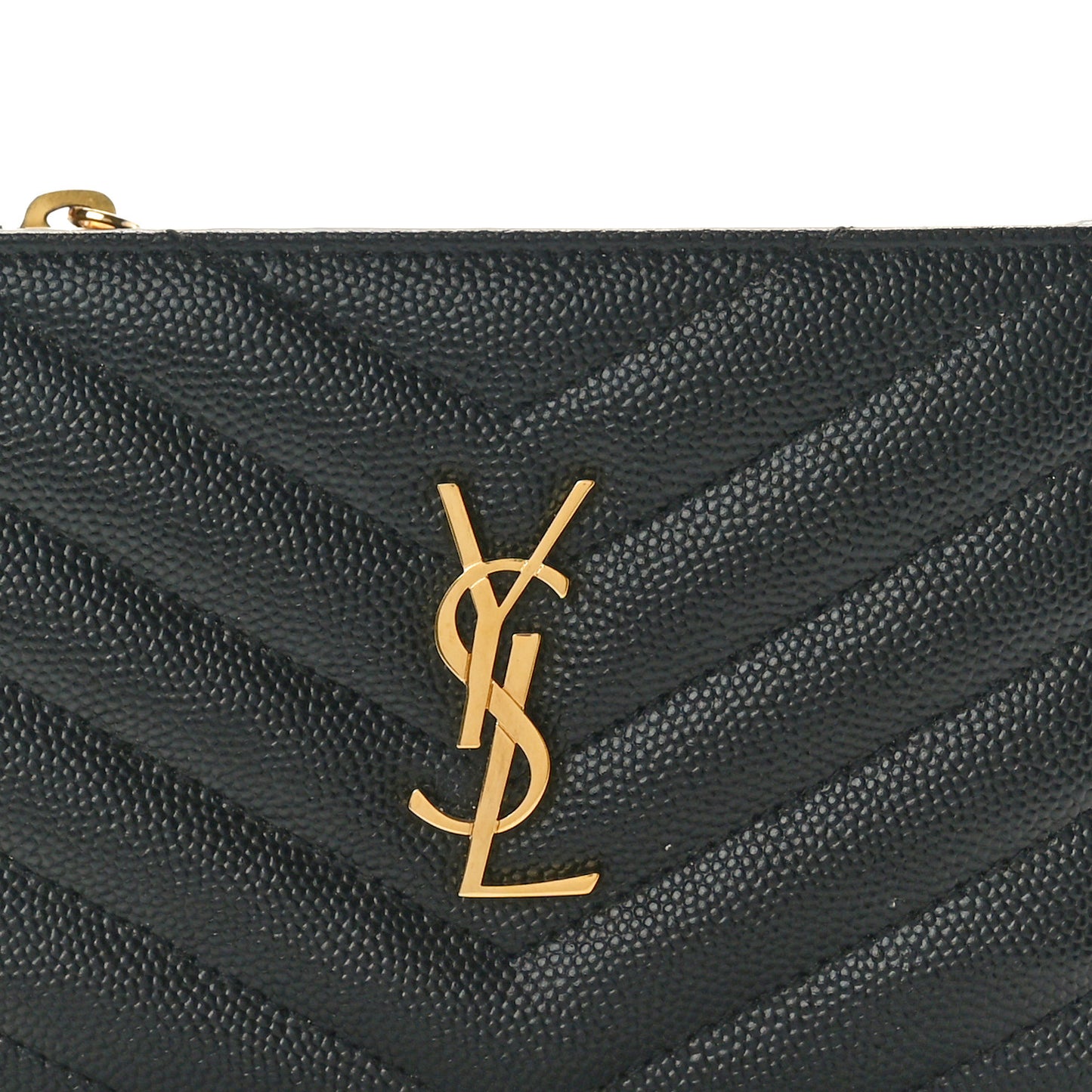 Grain De Poudre Matelasse Chevron Monogram Zipped Card Case Black