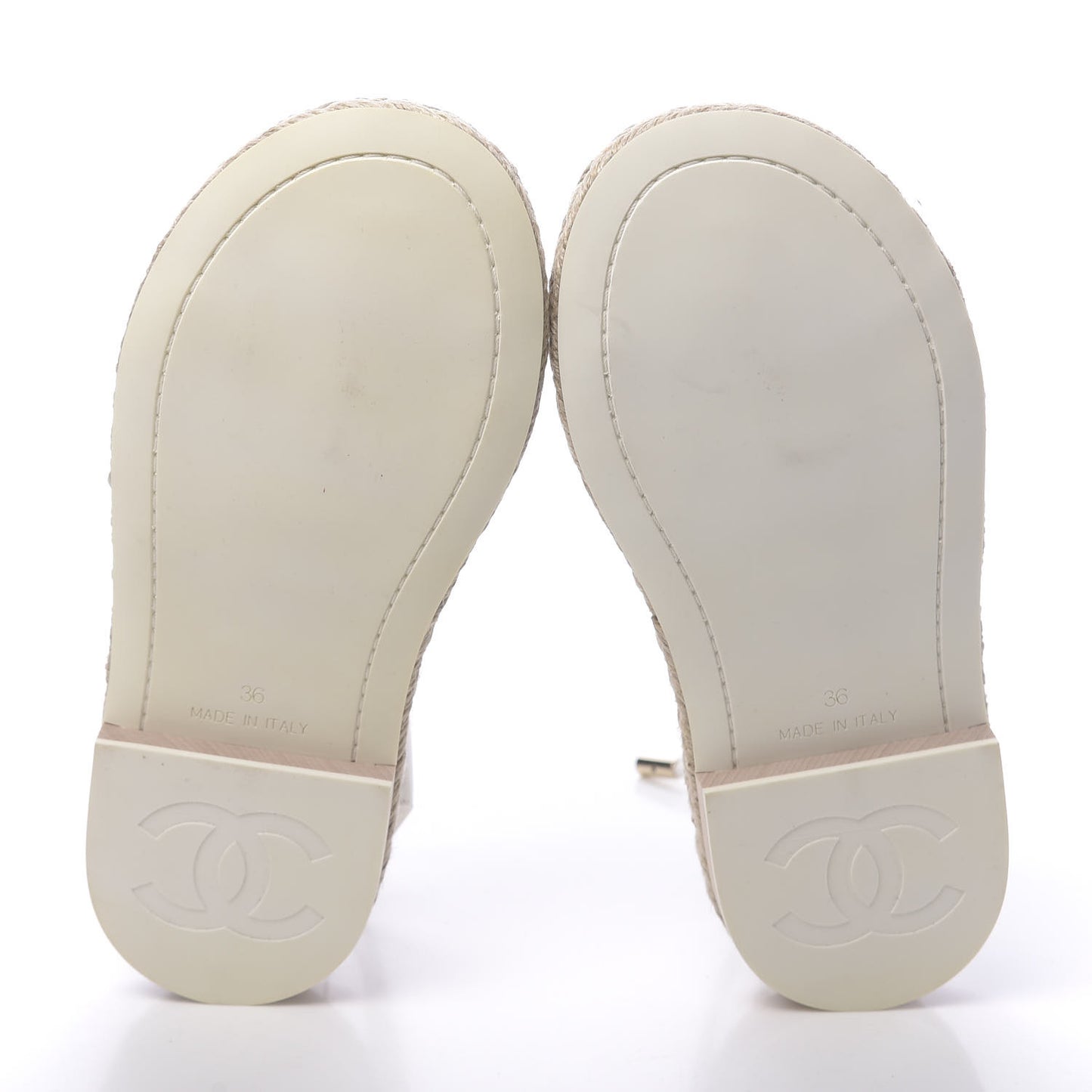 Calfskin Espadrille Sandals 36 White
