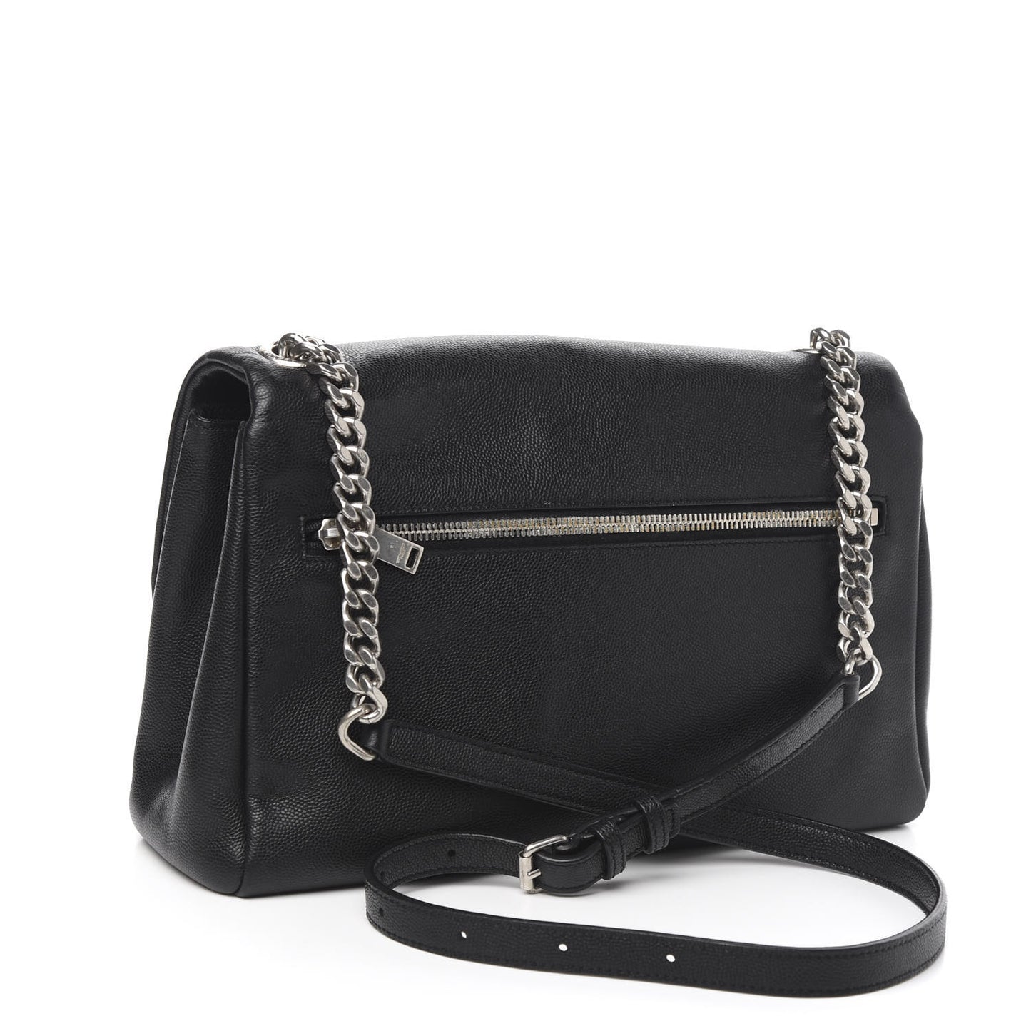 Grain De Poudre Medium West Hollywood Monogram Fold-Over Black