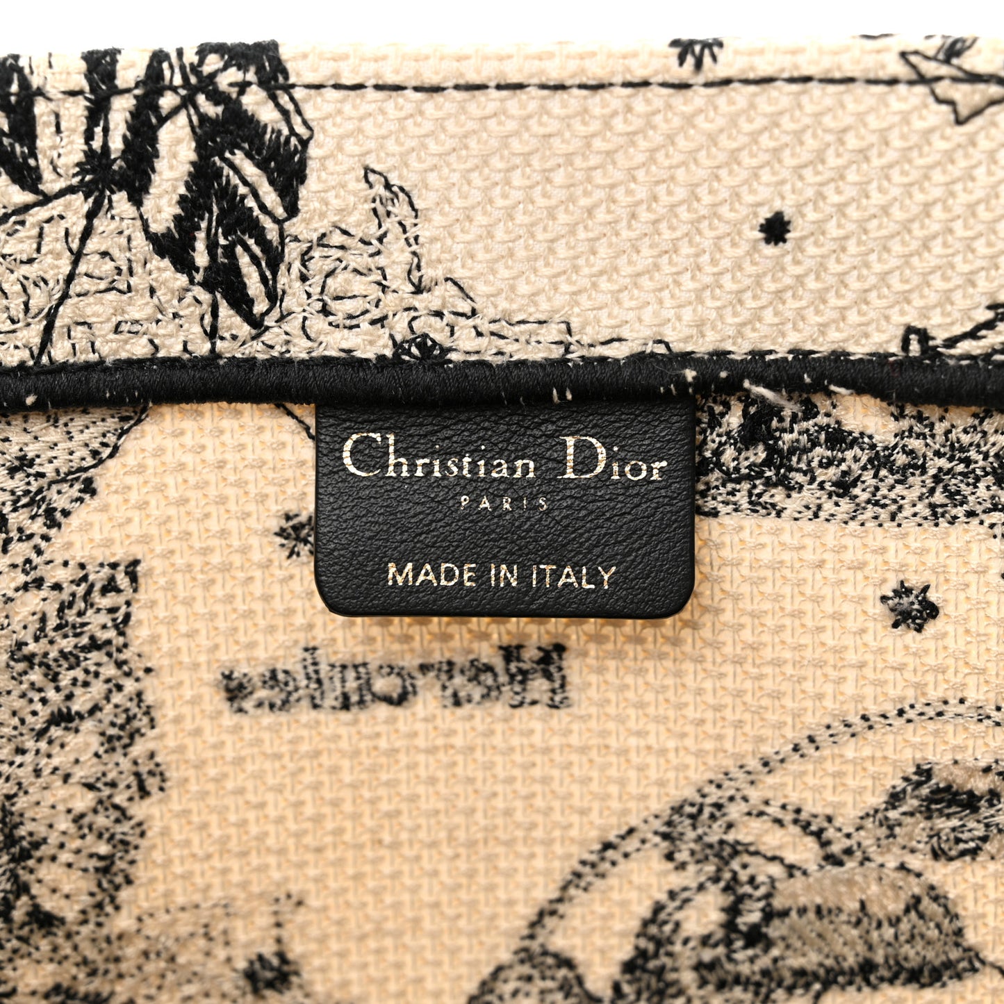 Canvas Embroidered Large Zodiac Toile De Jouy Book Tote Latte