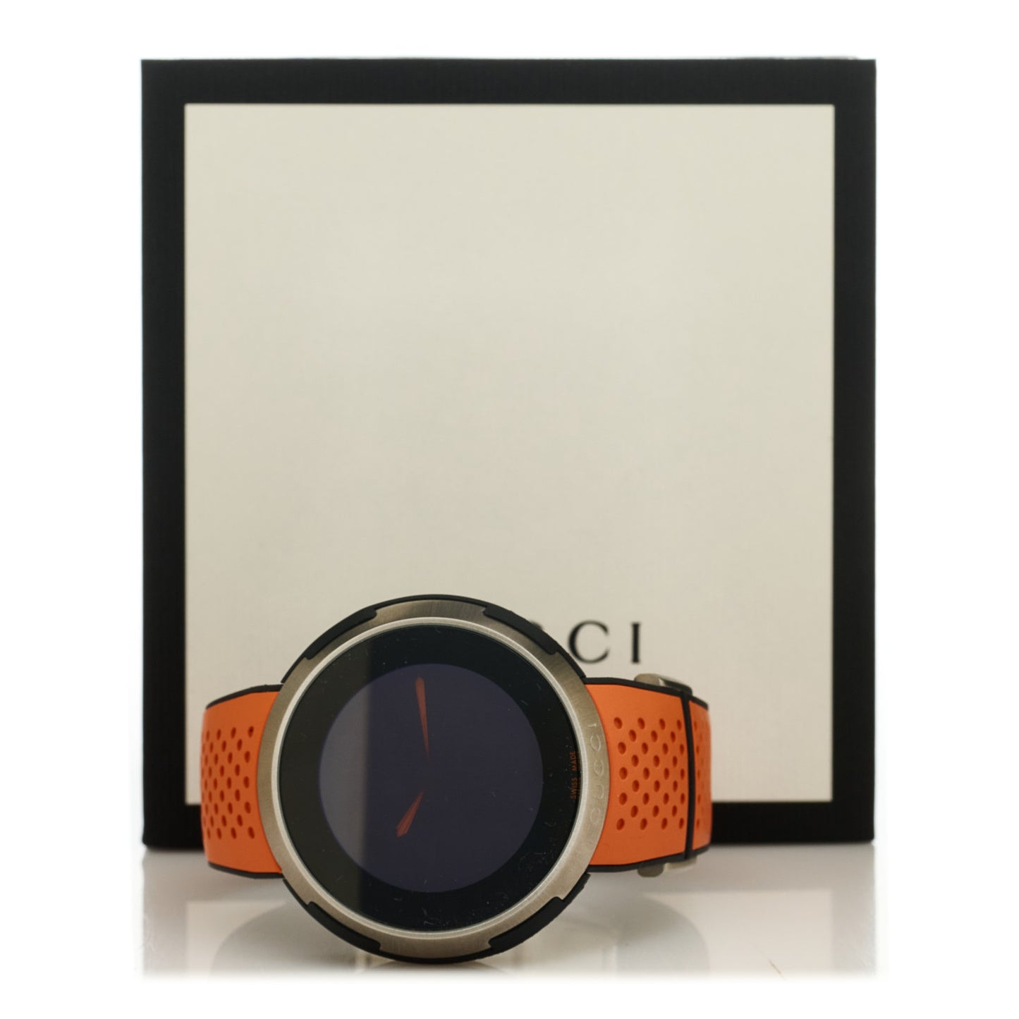 Stainless Steel Rubber 49mm Digital I-Gucci Sport Watch Black