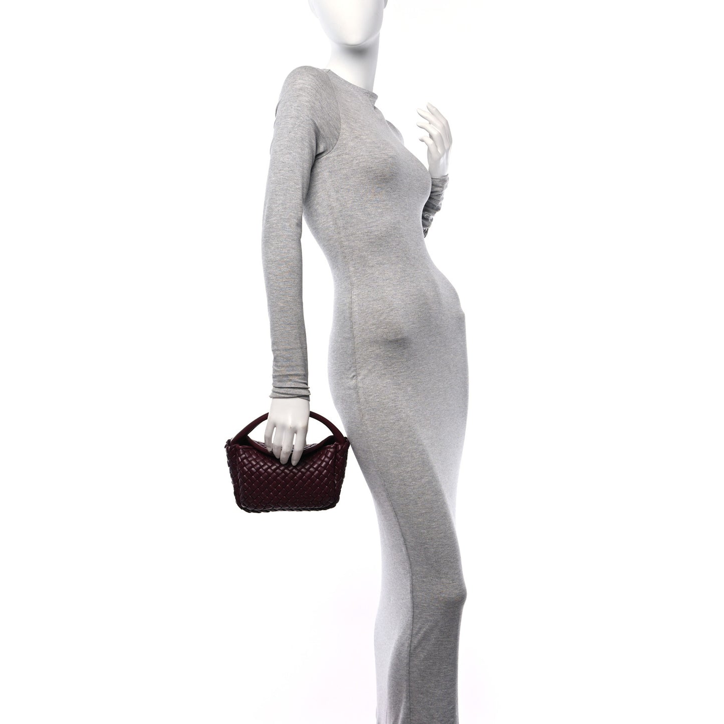 Nappa Intrecciato Small Cobble Top Handle Bag Barolo