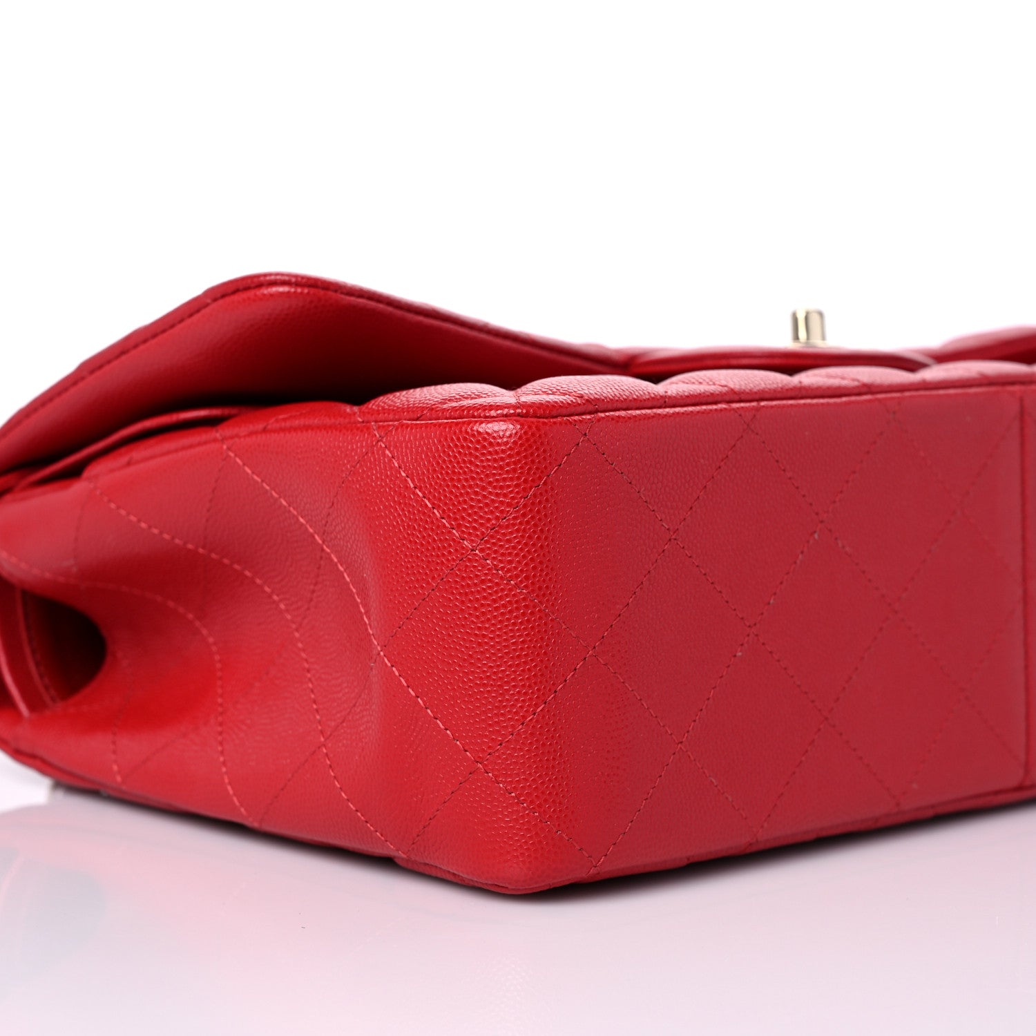 Chanel Caviar Quilted Jumbo Double Flap Red 8 of 11