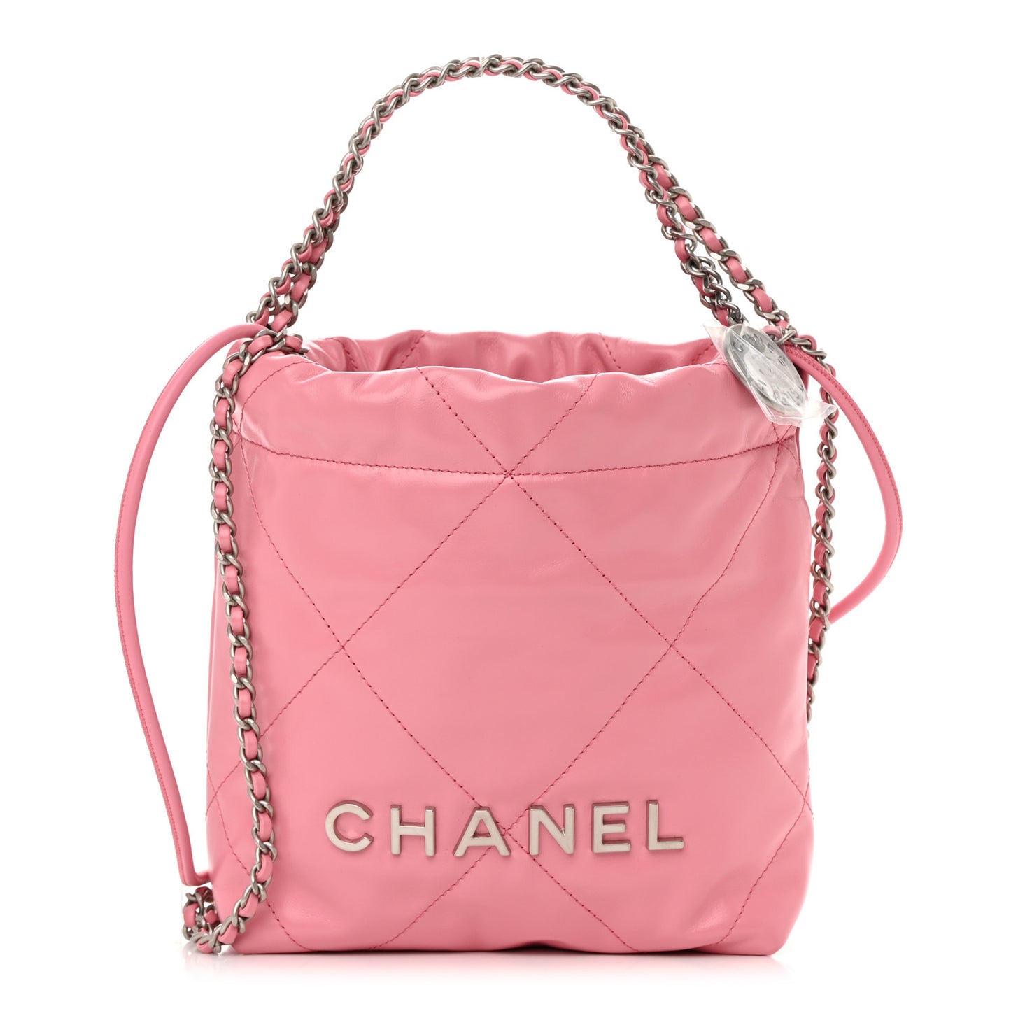 Shiny Calfskin Quilted Mini Chanel 22 Pink