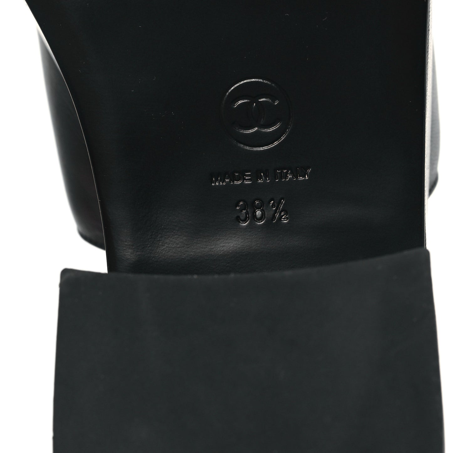Lambskin Camellia Platform Mules 38.5 Black