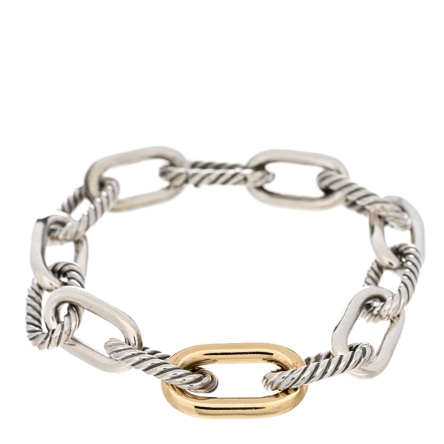 Sterling Silver 18K Yellow Gold 11mm Madison Chain Bracelet