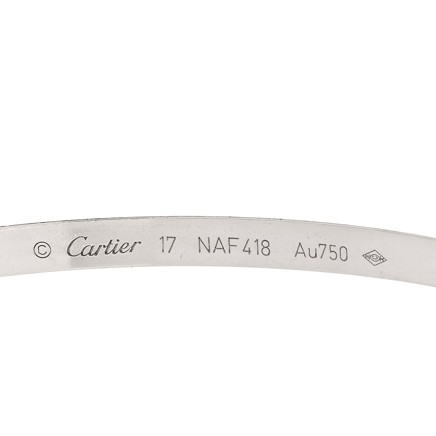 Cartier 18K White Gold Small LOVE Bracelet 17 3 of 5