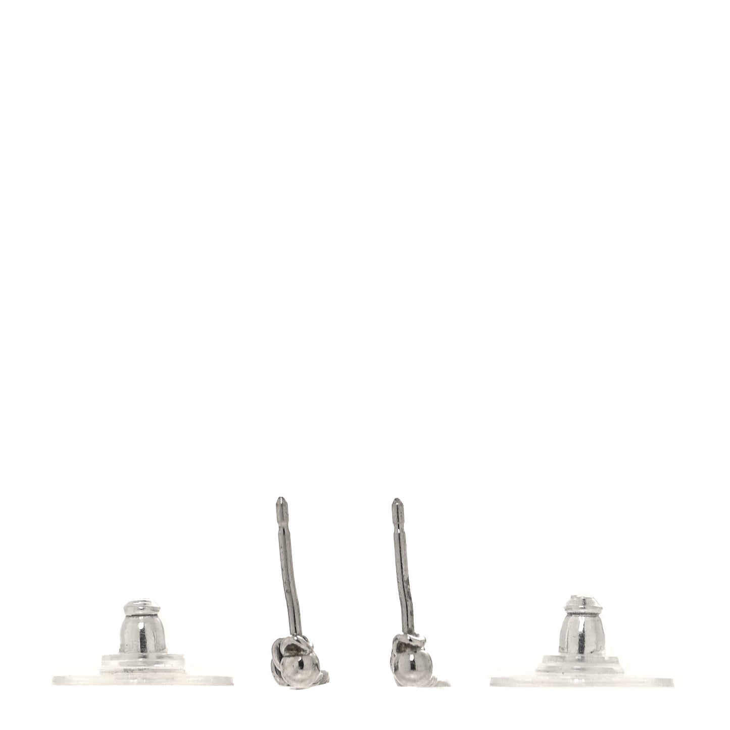 Metal CC Chain Drop Earrings Silver