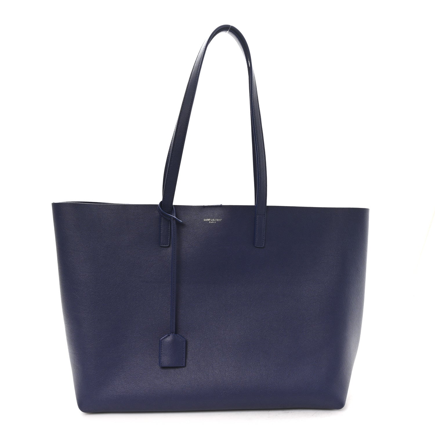 SAINT LAURENTネイビー トートバッグ Saint Laurent Calfskin Large Shopping Tote Saphir 1776735