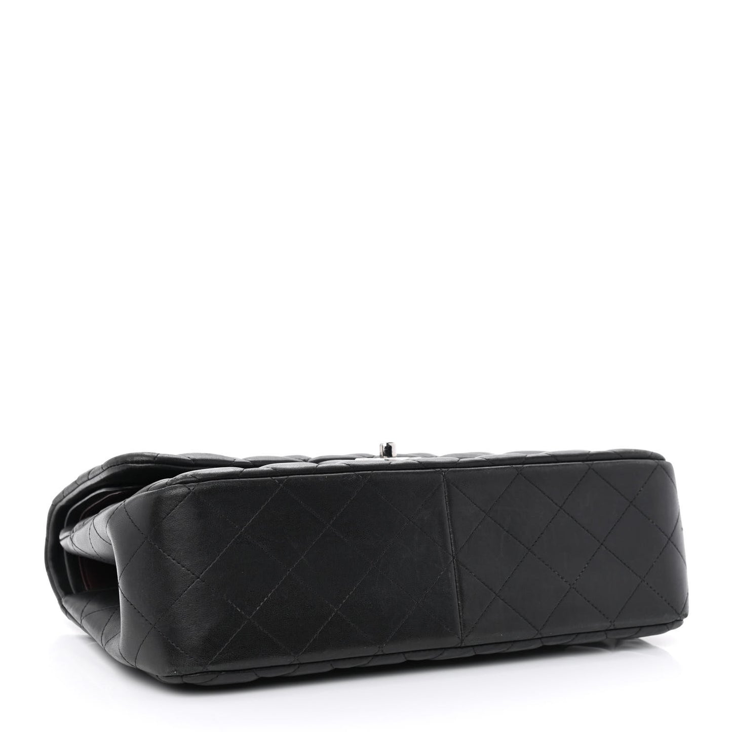 Lambskin Quilted Jumbo Double Flap Black