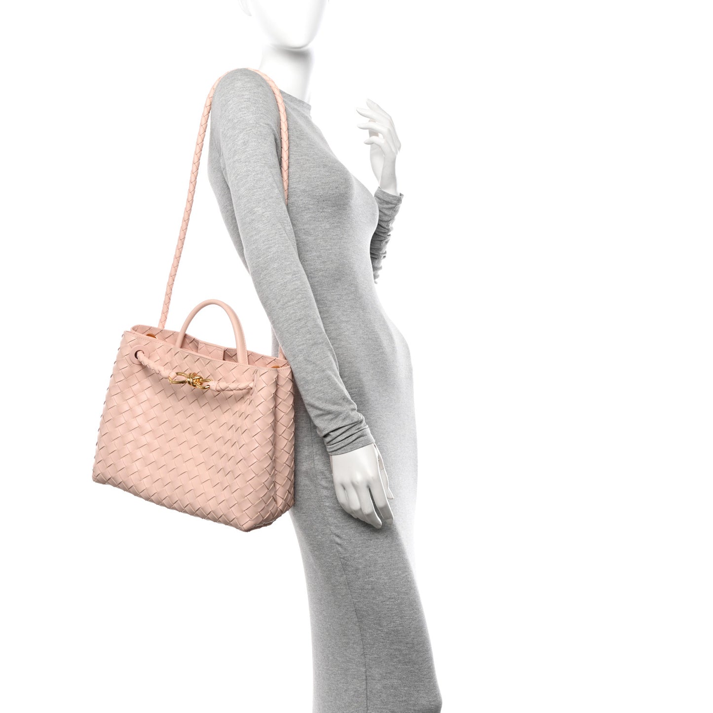 Nappa Intrecciato Medium Andiamo Shoulder Bag Lotus