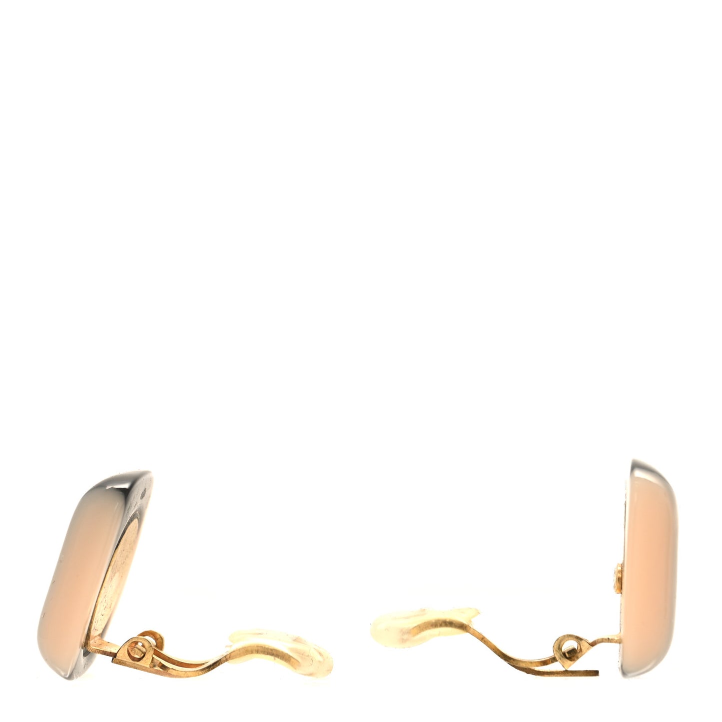 Resin CC Clip On Earrings Black White