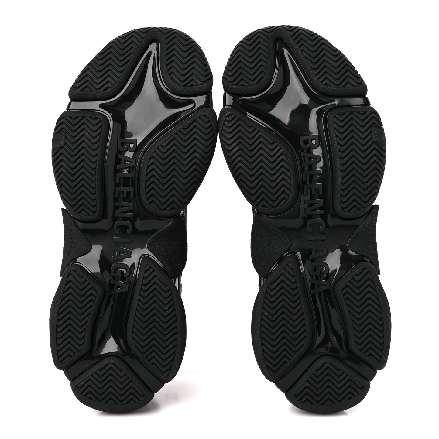 Shiny Rubber Mens Triple S Sneakers 42 Black