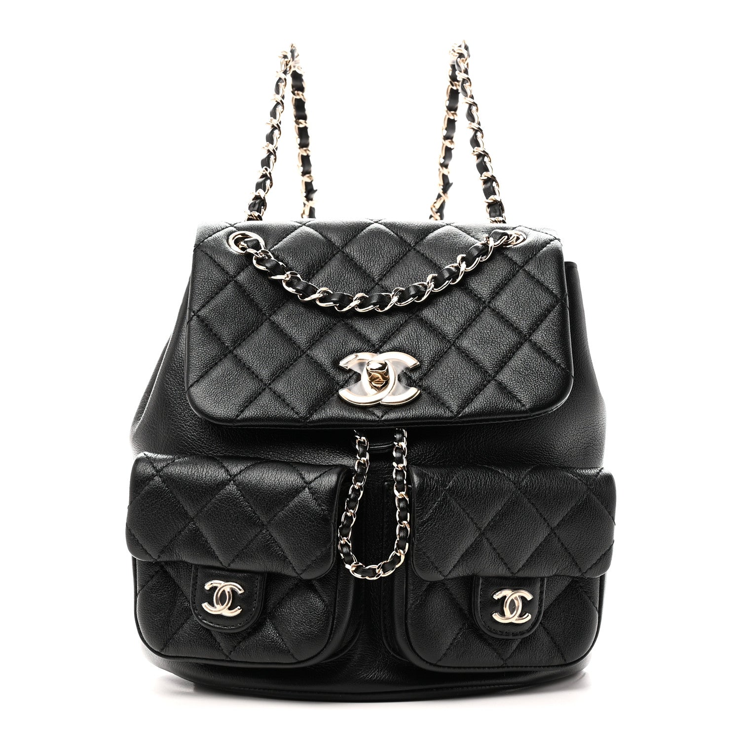 chanel duma leather backpack Luxurious Coral Pink This item is in good pre Pre-Loved Chanel 2023 Black Lambskin
