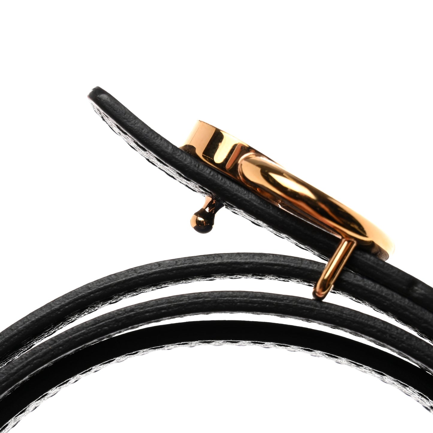 Swift Epsom 13mm Mini Laquee Reversible Belt 85 Black Bleu Saphir