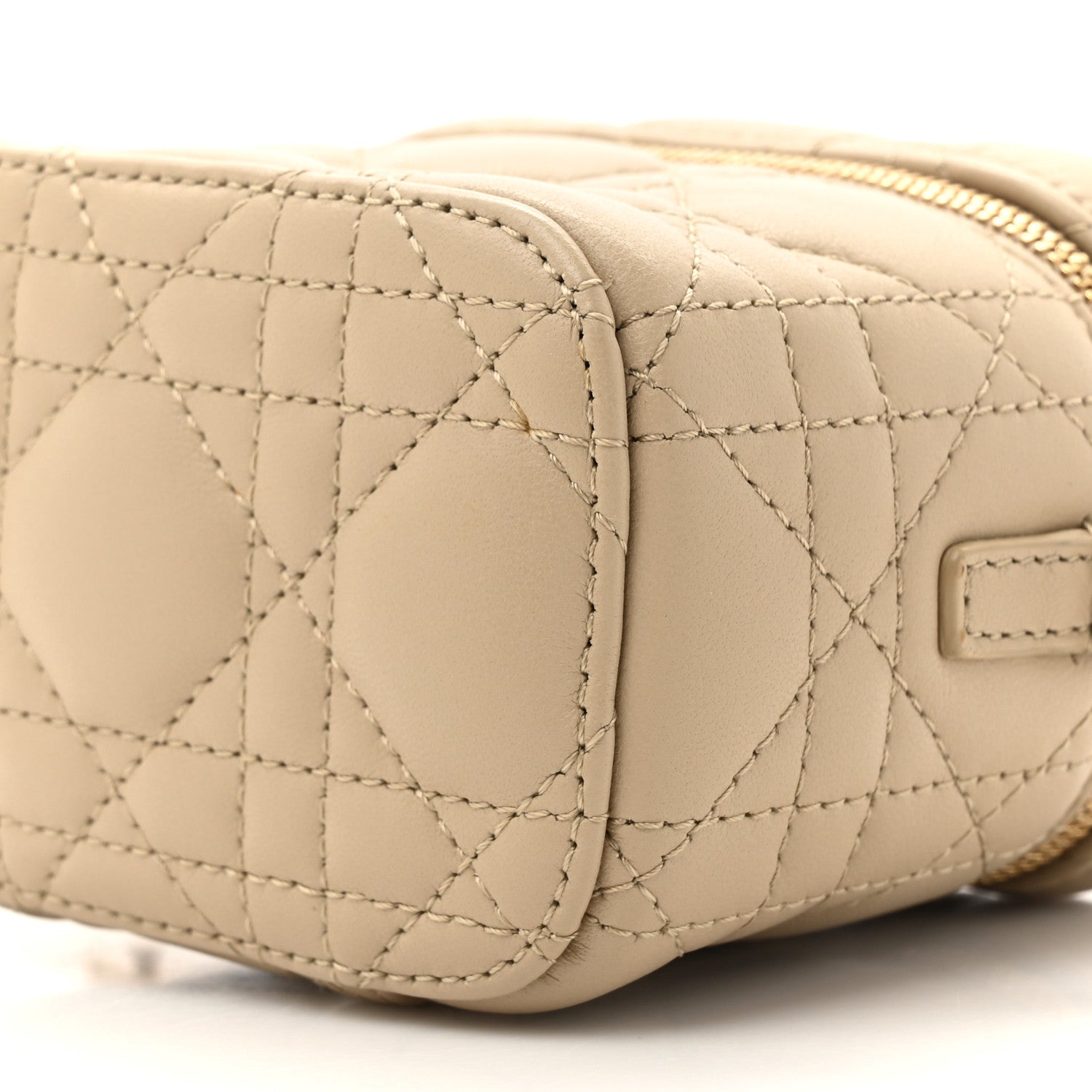 Christian Dior Lambskin Cannage Micro Lady Dior Vanity Case Beige 9 of 11